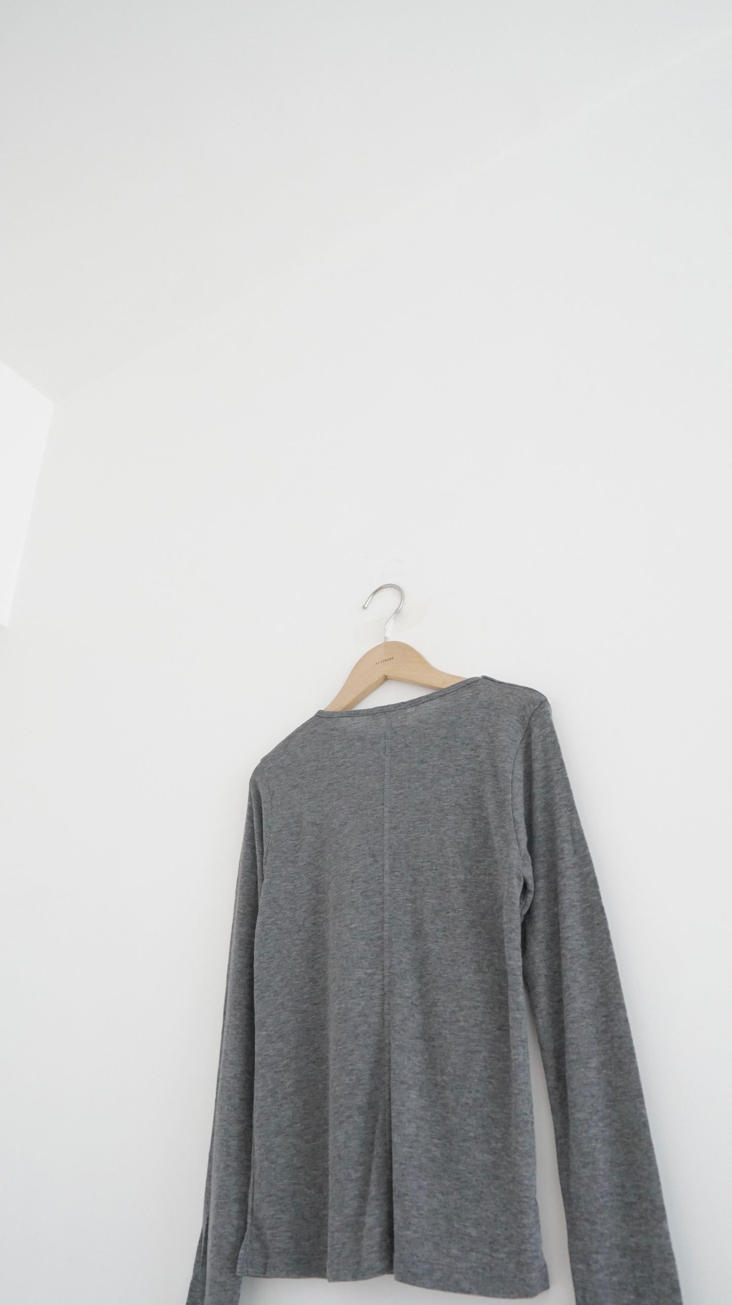 sheer silk top in grey (pre-order)