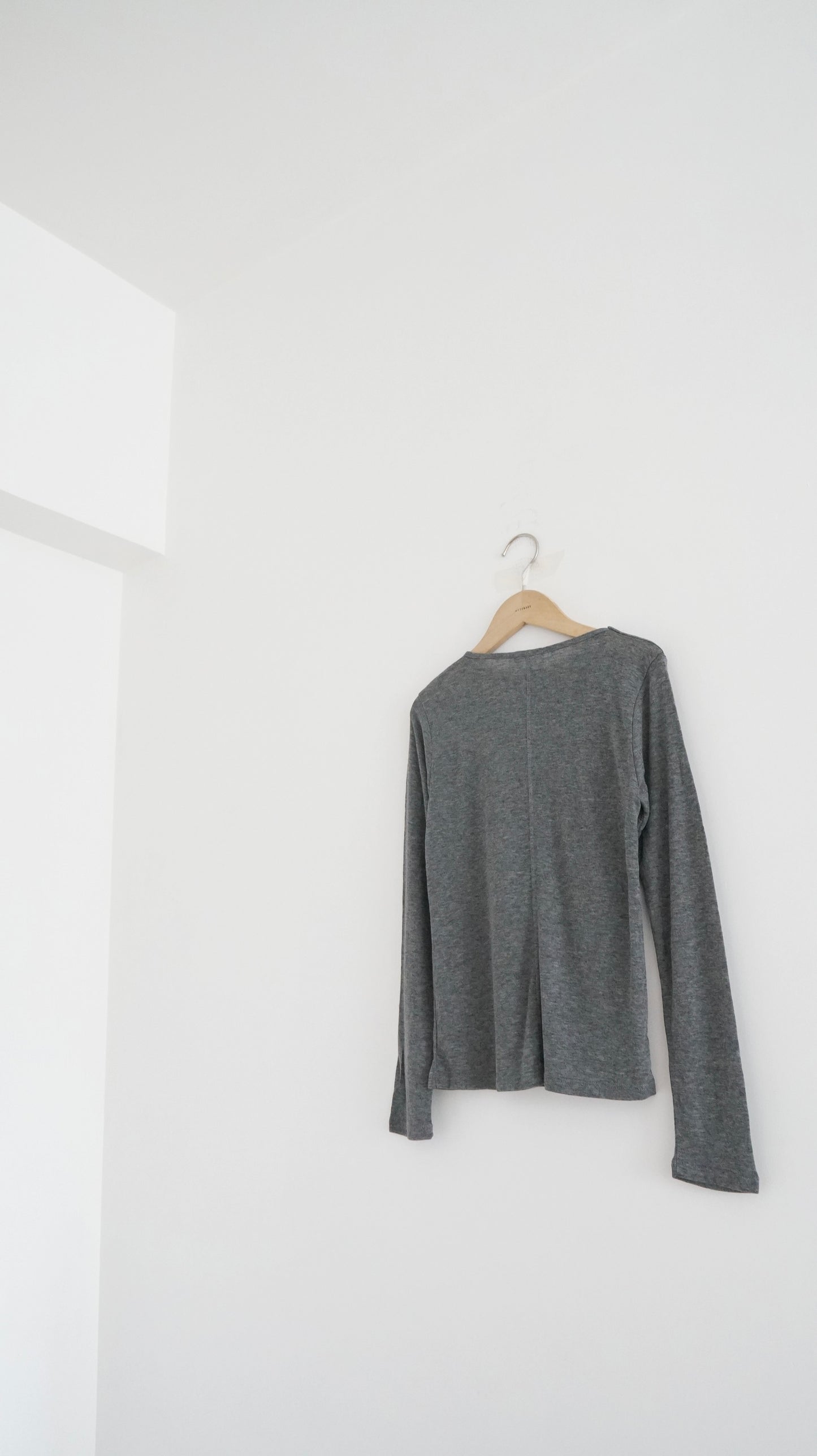 sheer silk top in grey (pre-order)