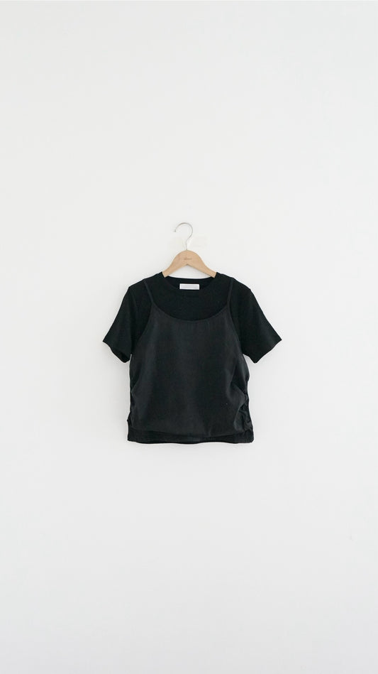 polly two-in-one tee in black (pre-order)