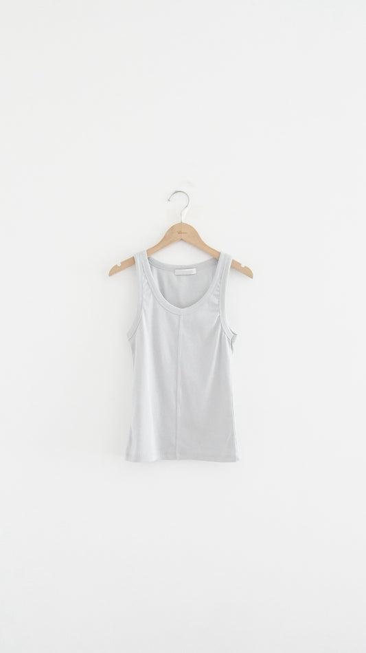 bone cotton tank top in grey (pre-order)