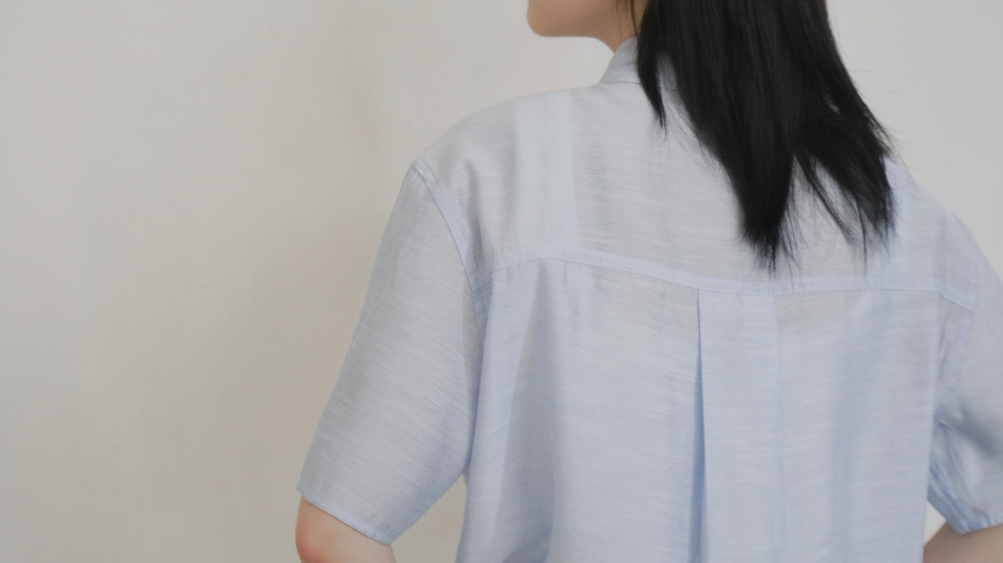 airy rayon shirt in sora (pre-order)