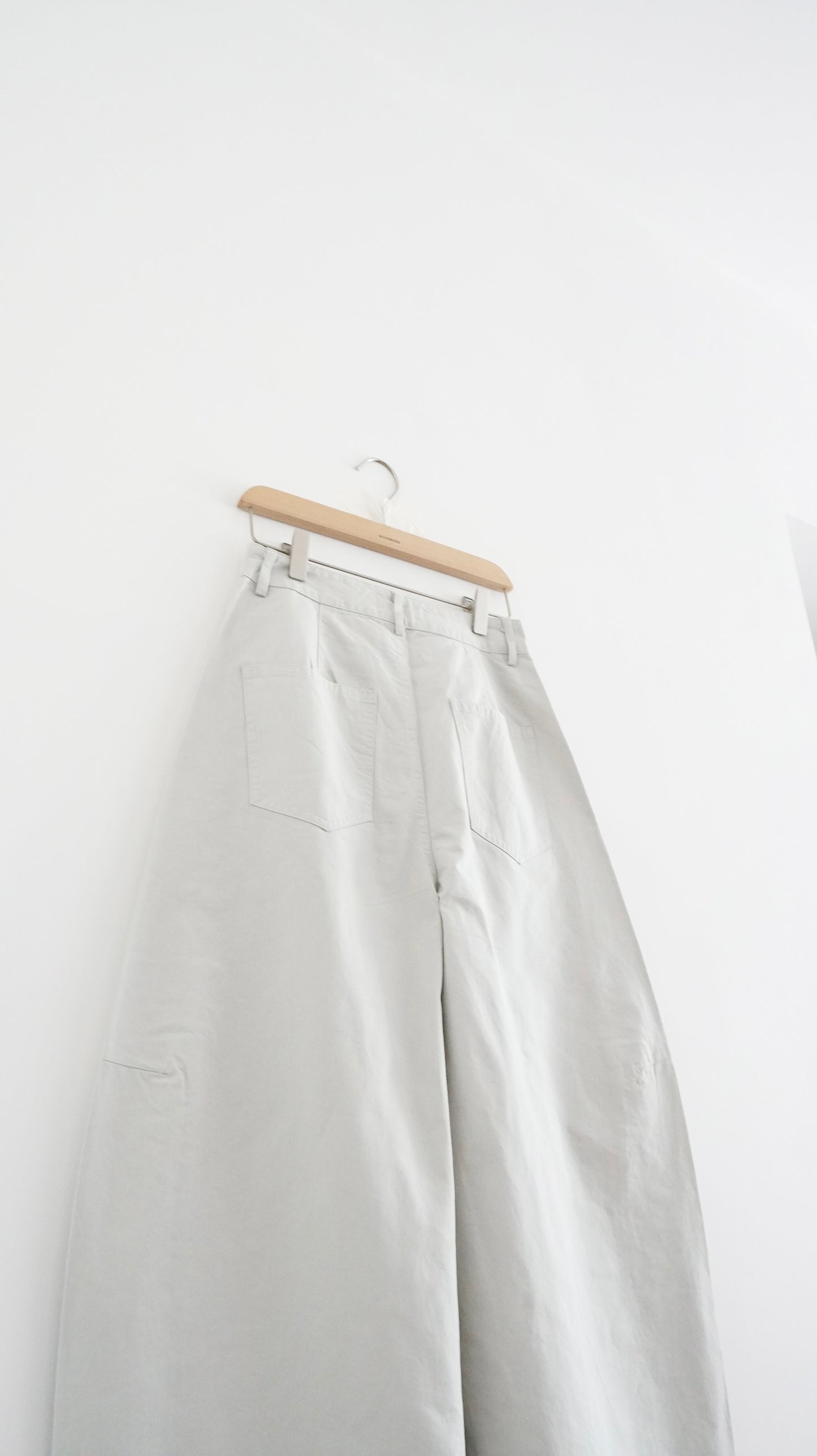 cocoon silhouette tapered pants in grey (pre-order)