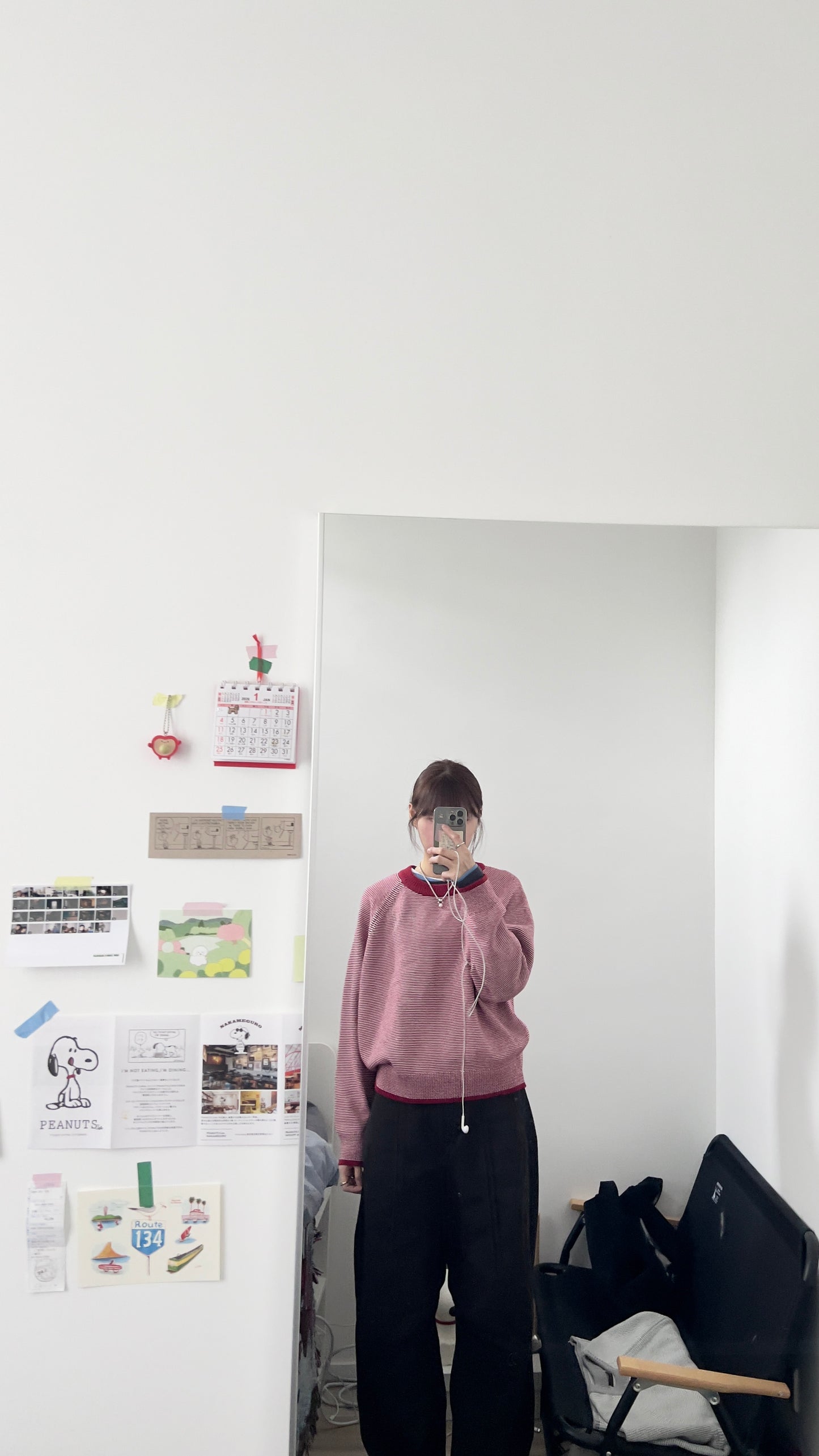 yoyogi fine stripe knit in red