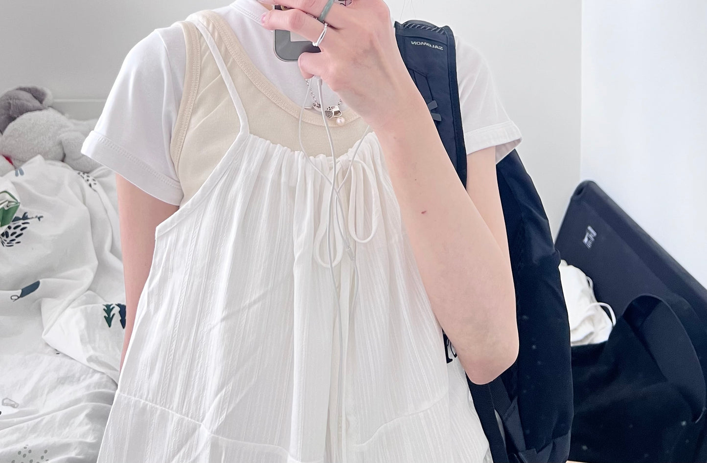ore lace dress top in white (pre-order)