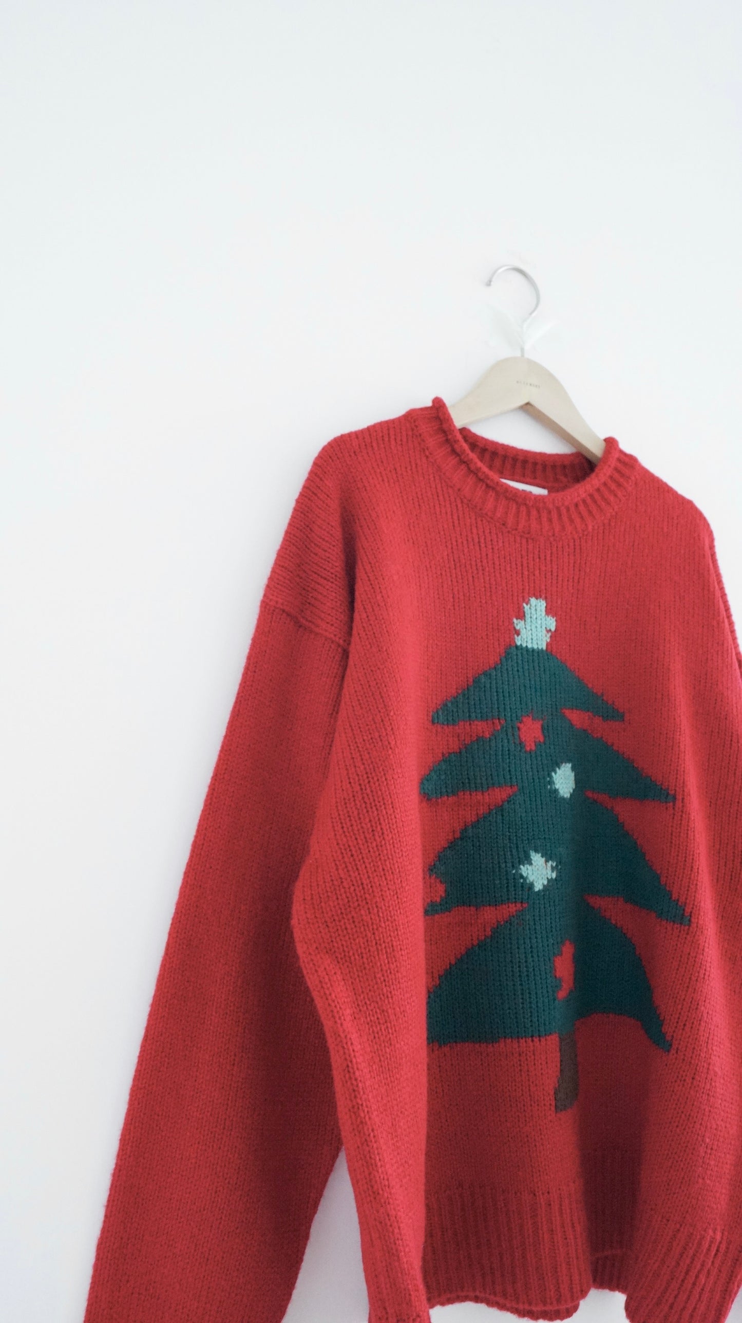 unisex christmas tree sweater in red (pre-order)