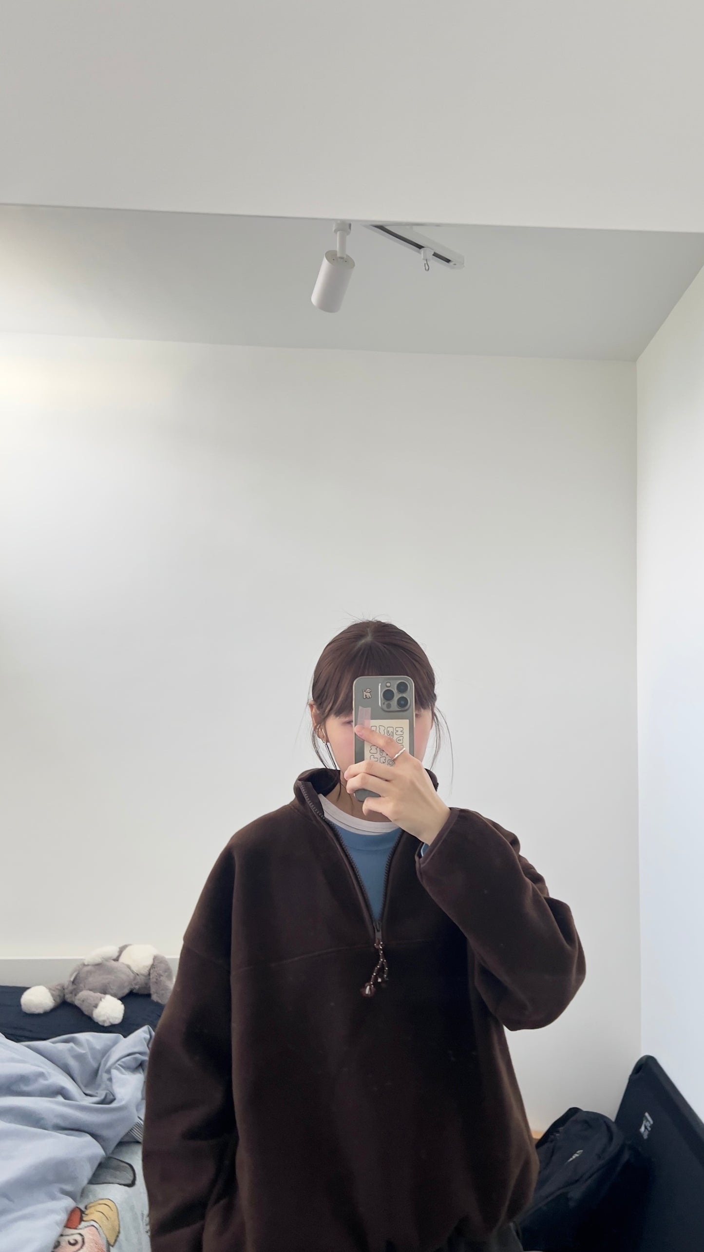 oslo half-zip turtleneck in brown (pre-order)