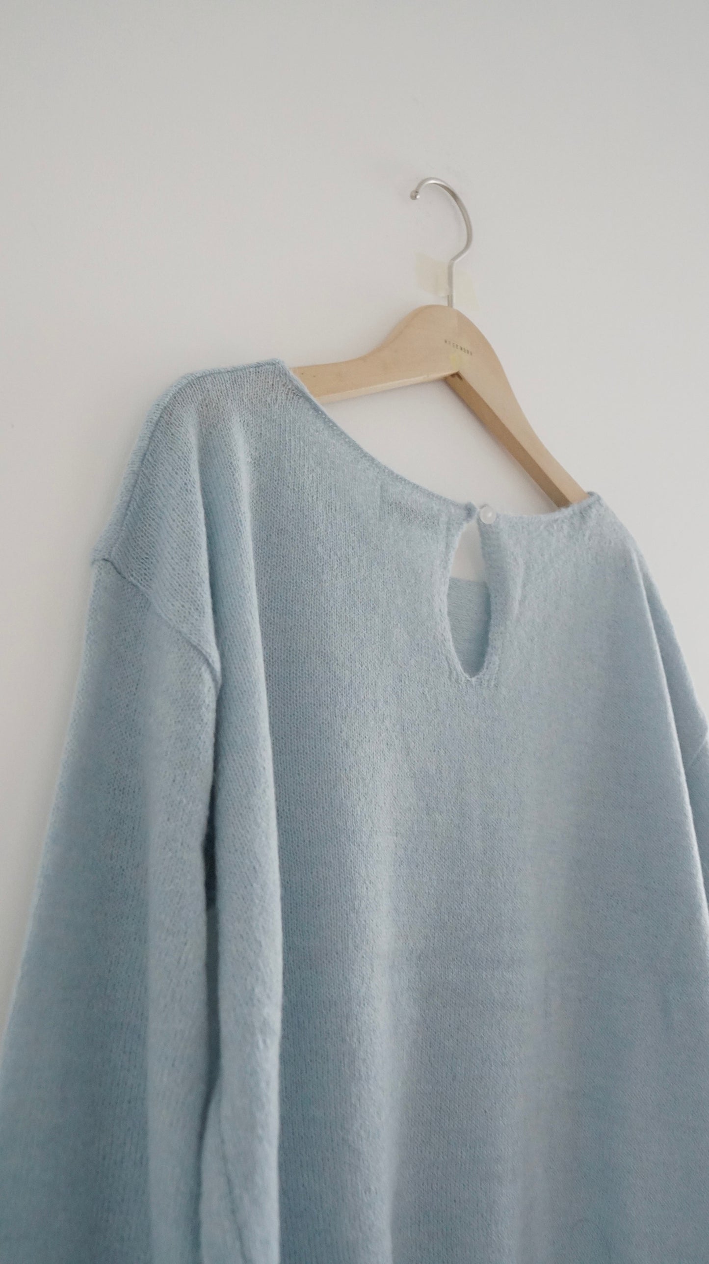 good sheer knit sweater in baby blue ( pre-order )