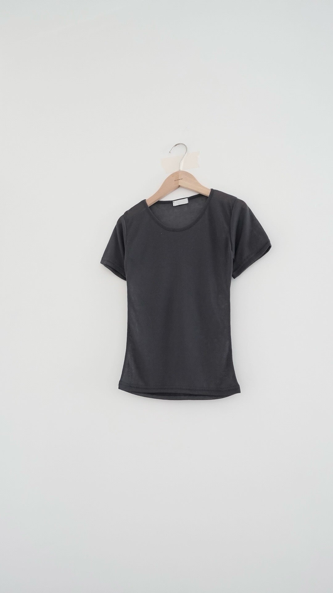 soufflé sheer tee in charcoal (pre-order)