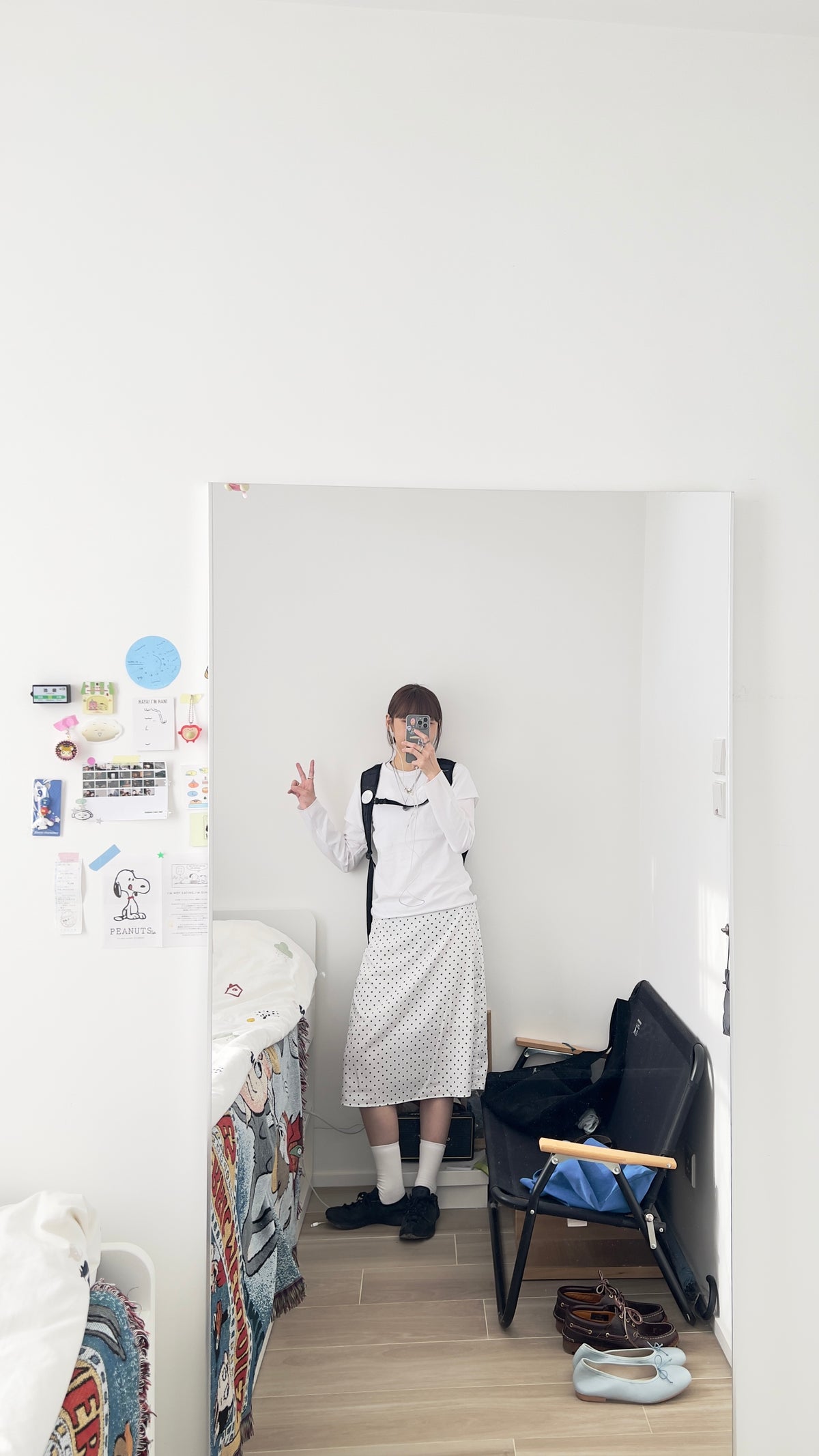 jenny dot midi skirt in white (pre-order)