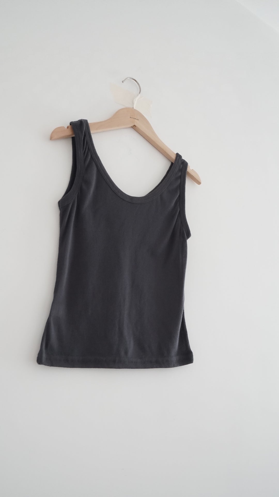 soufflé sheer layered tank top in charcoal (pre-order)