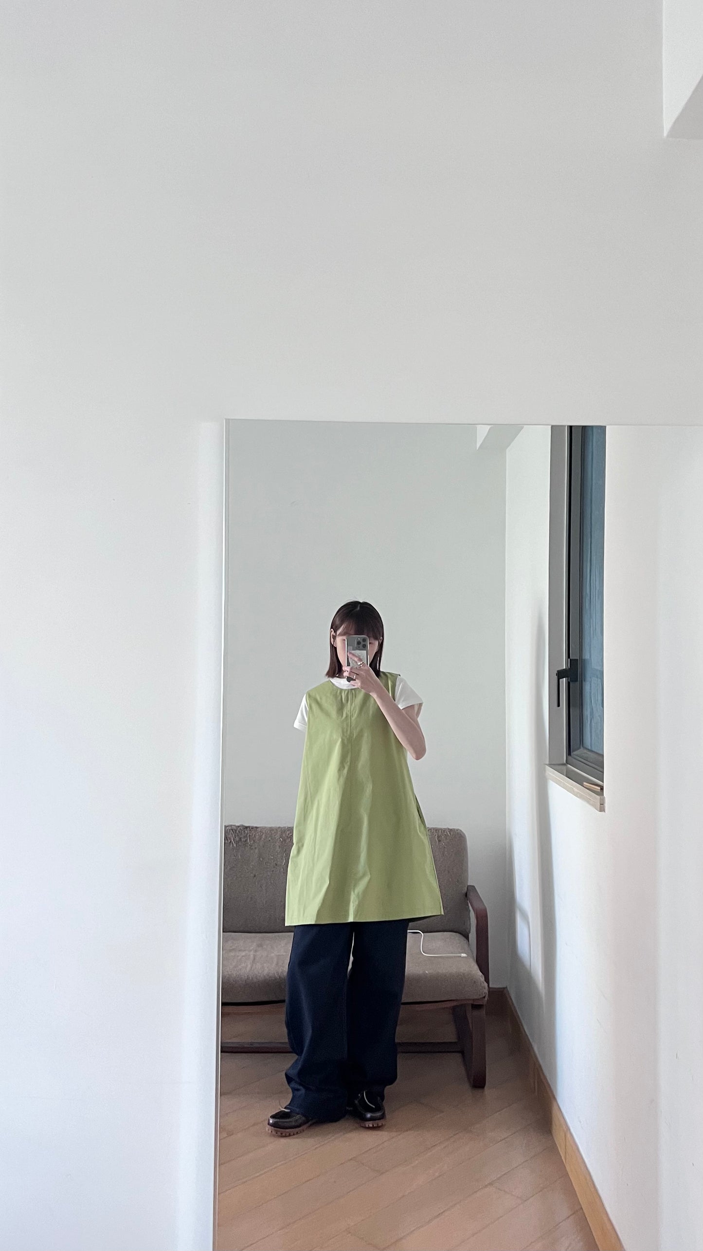 float tank dress top in green