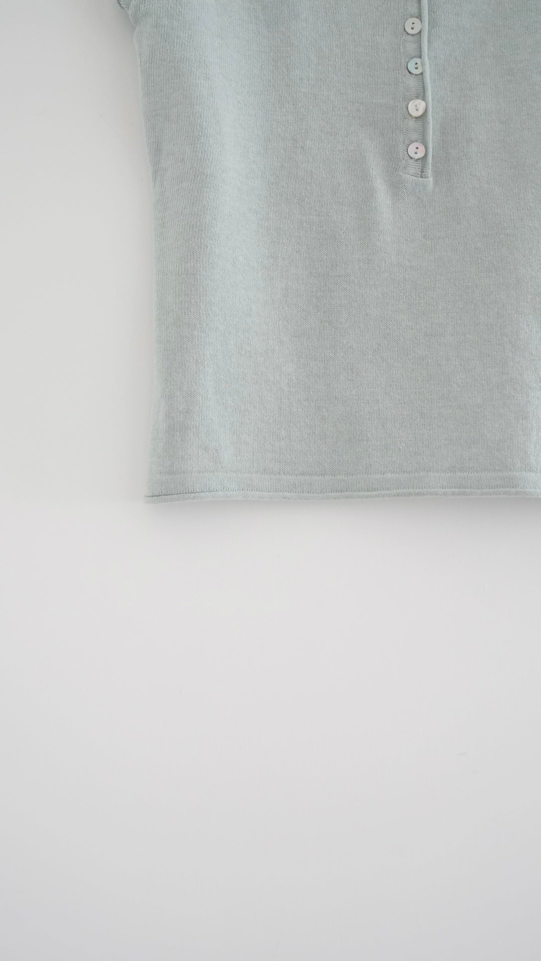 soren minimalist button knit top in mint (pre-order)