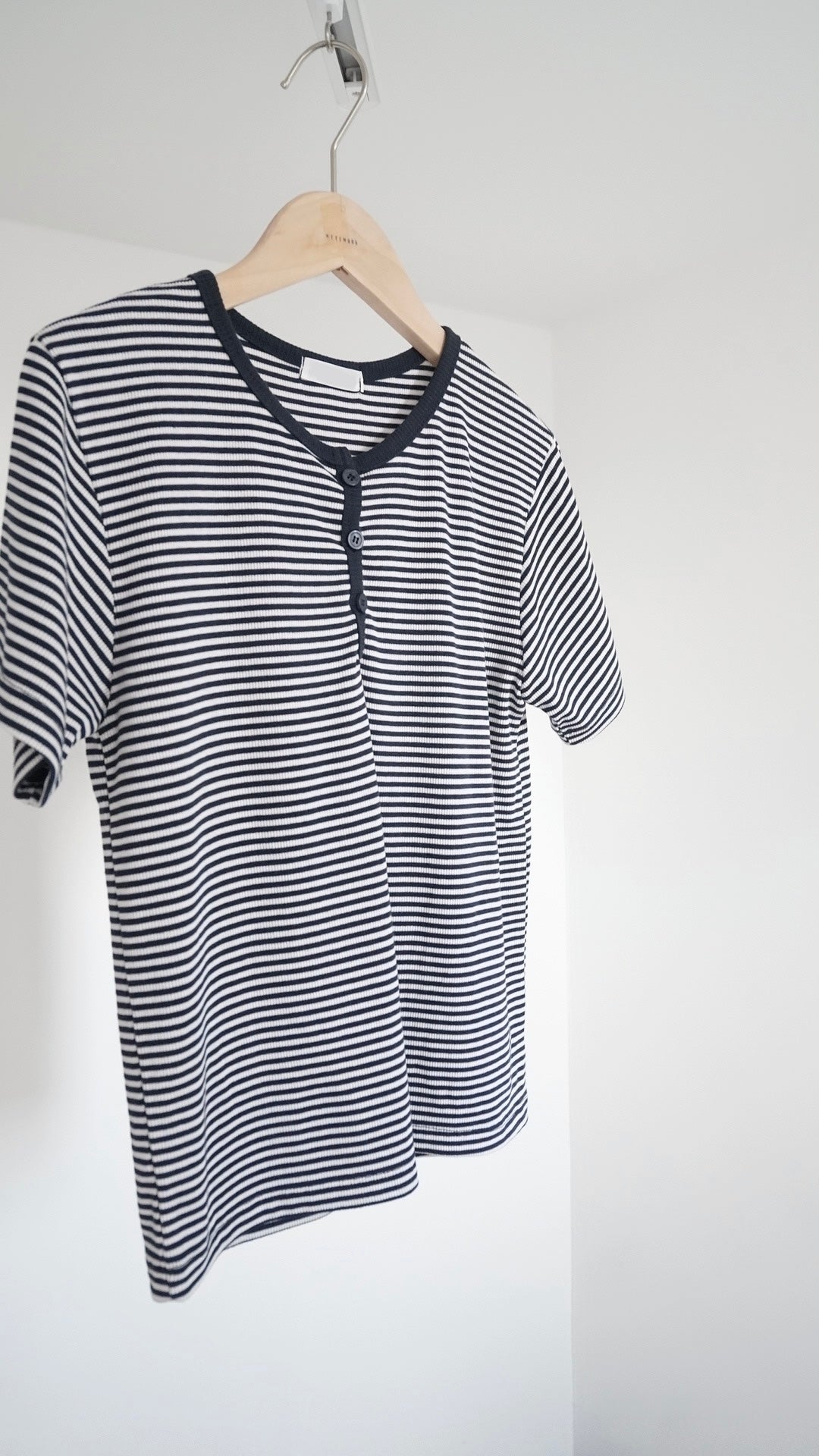 striped henley tee in navy (pre-order)