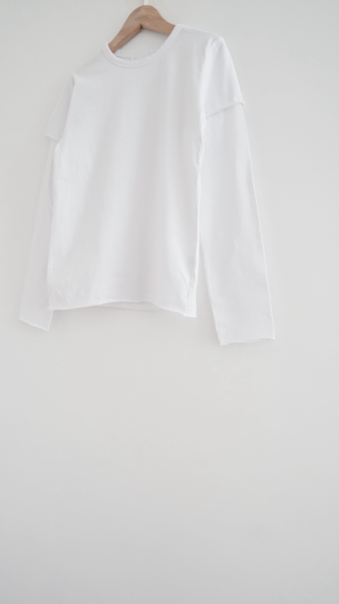 faye layered trim tee in white (pre-order)
