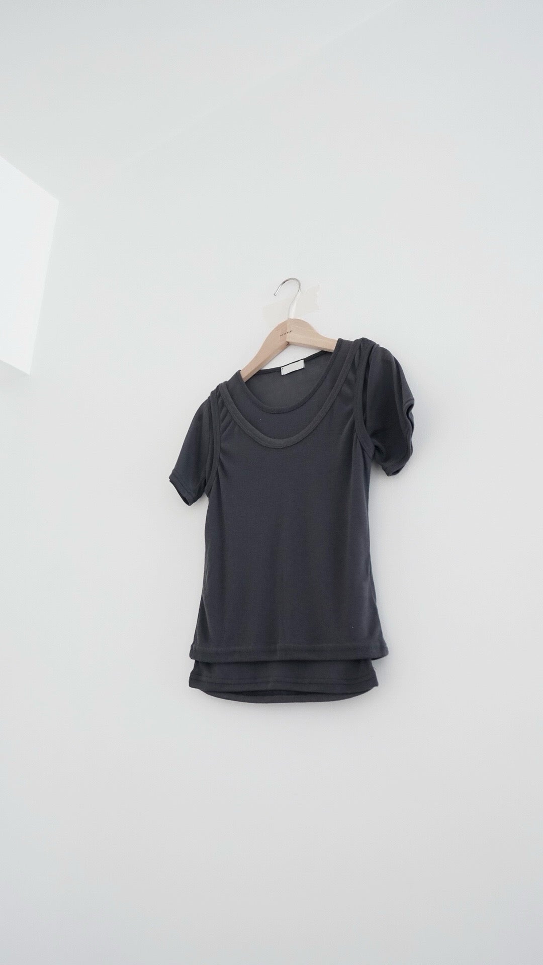 soufflé sheer tee in charcoal (pre-order)