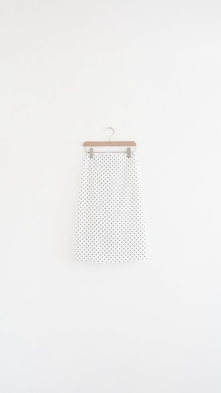 jenny dot midi skirt in white (pre-order)