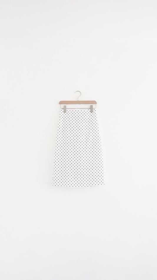 jenny dot midi skirt in white (pre-order)