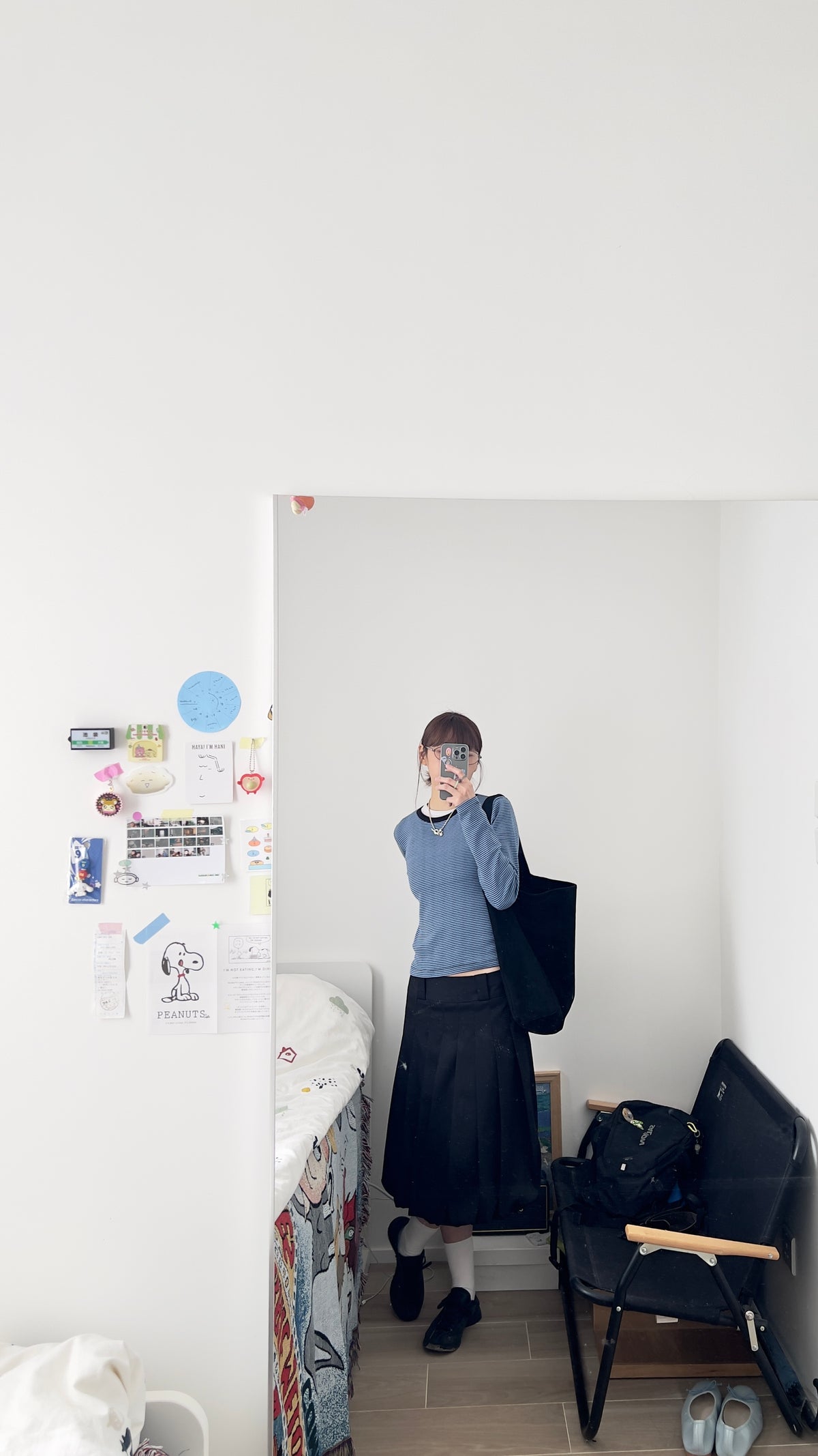 hina classic striped tee in blue (pre-order)