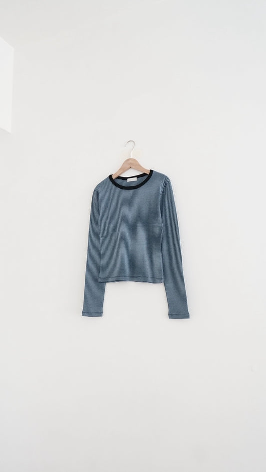 hina classic striped tee in blue (pre-order)