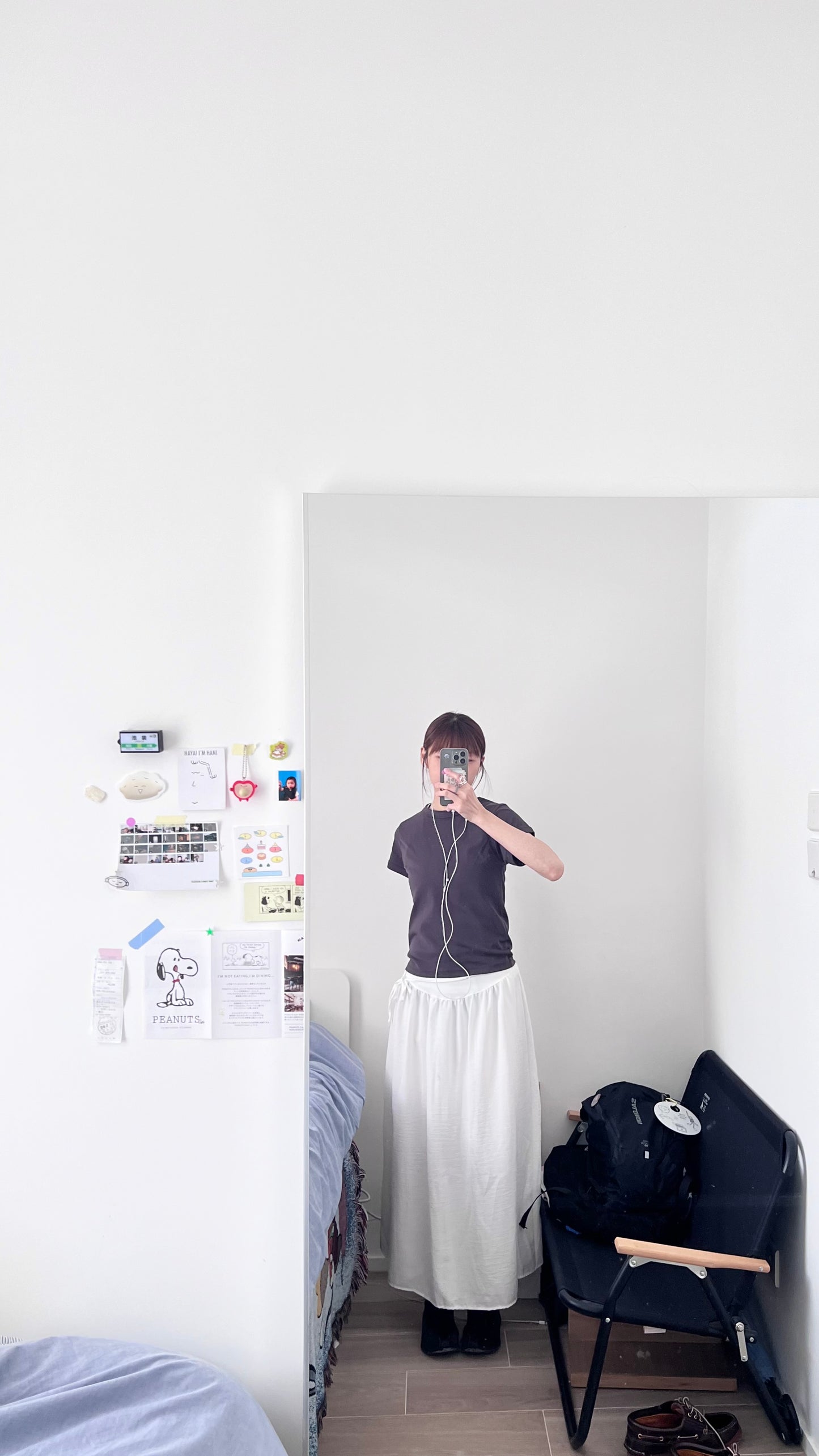 lumi gathered waist flowy maxi skirt in white (pre-order)