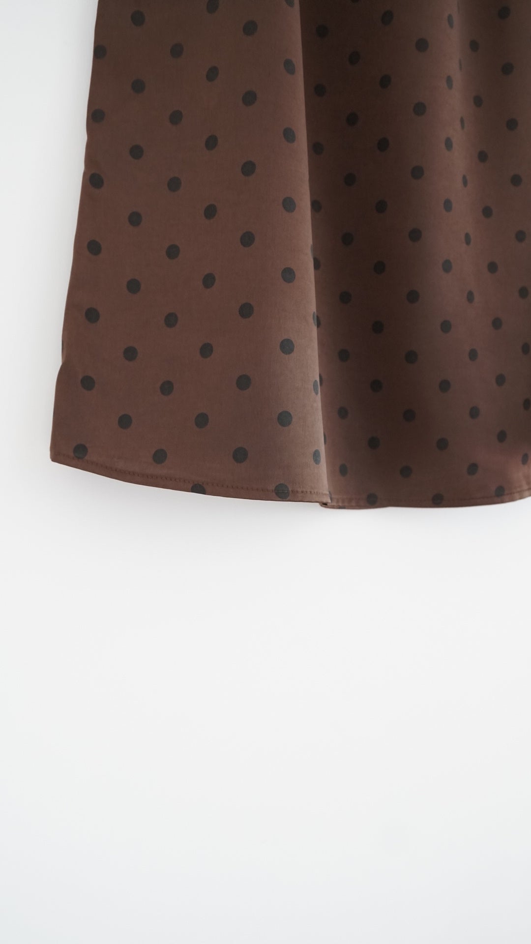 helen satin dot maxi skirt in brown (pre-order)