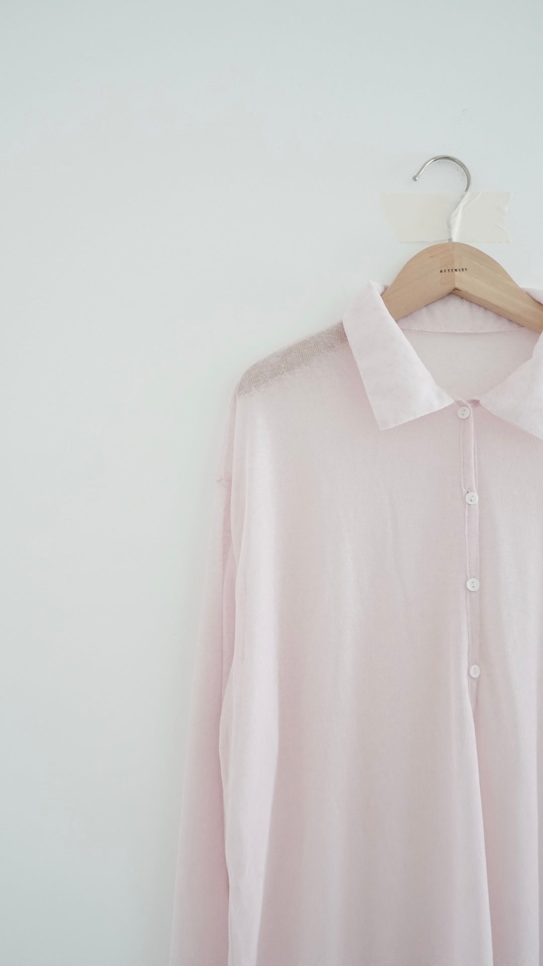 velor sheer polo shirt in pink (pre-order)
