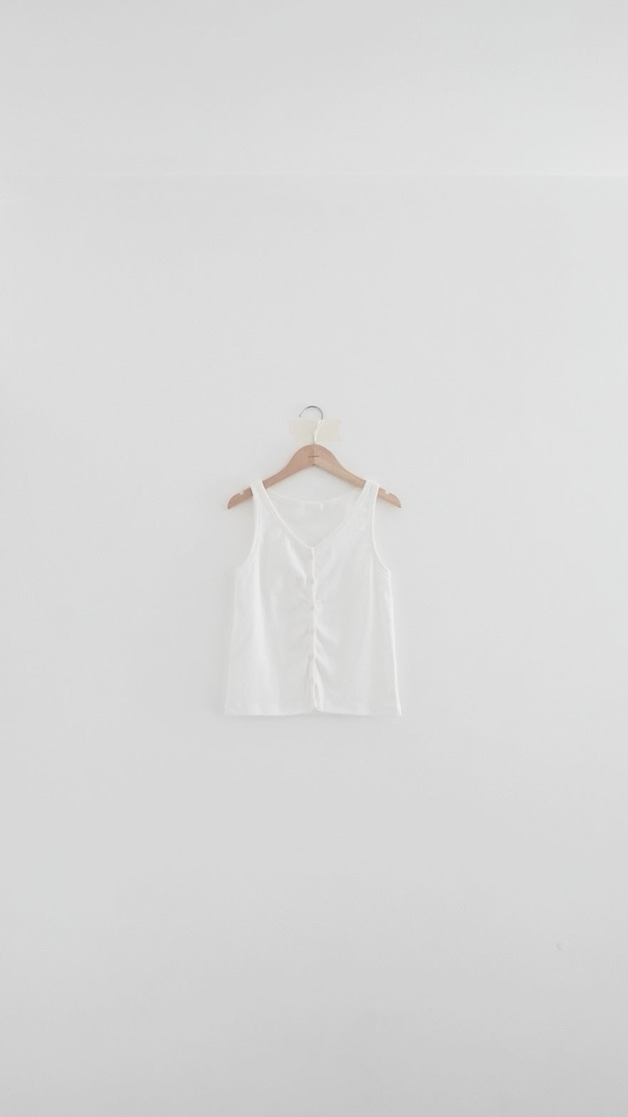 Leon cookies button tank top in white (pre-order)