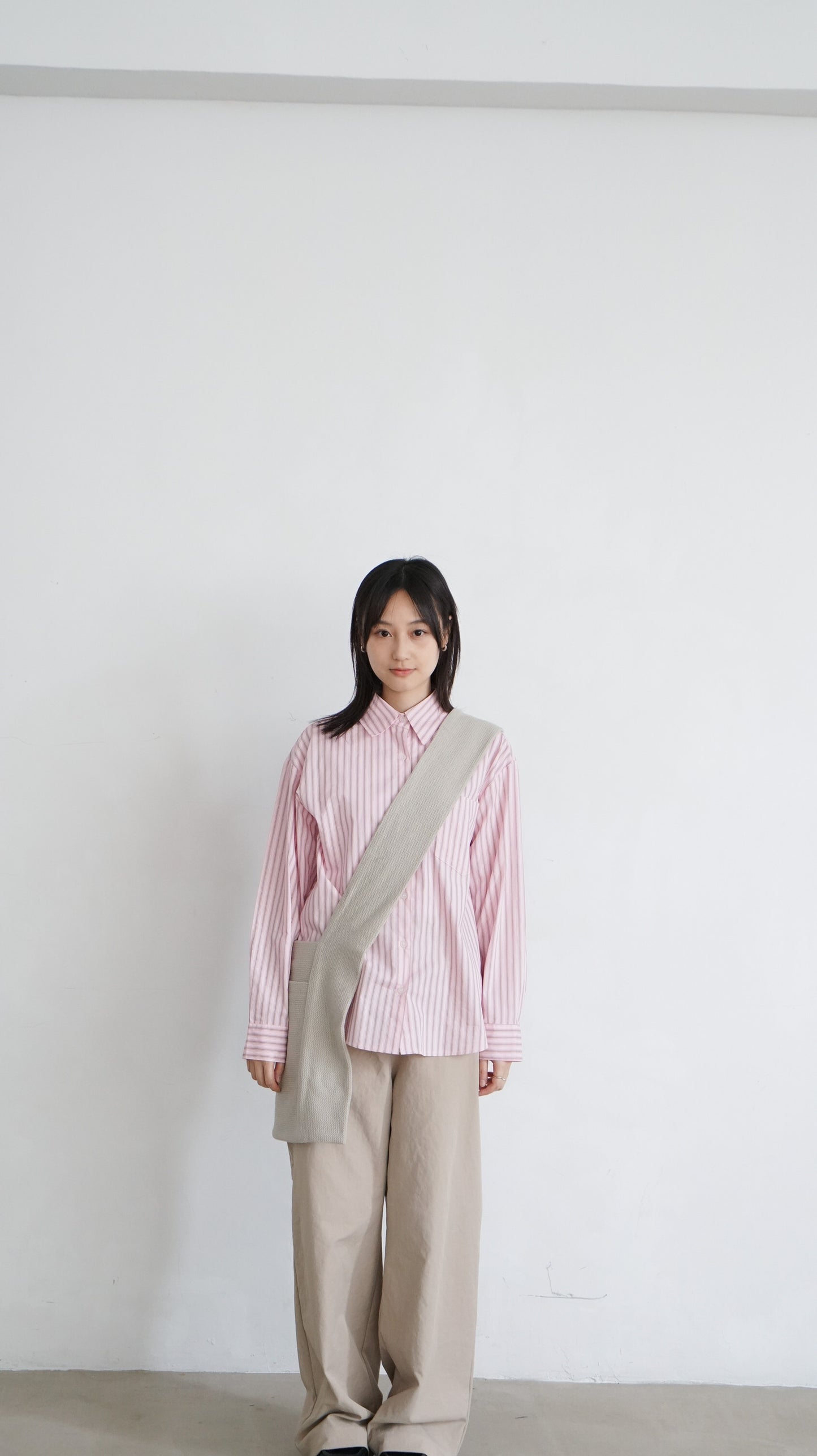 90s vintage striped shirt in rose pink ( pre-order )