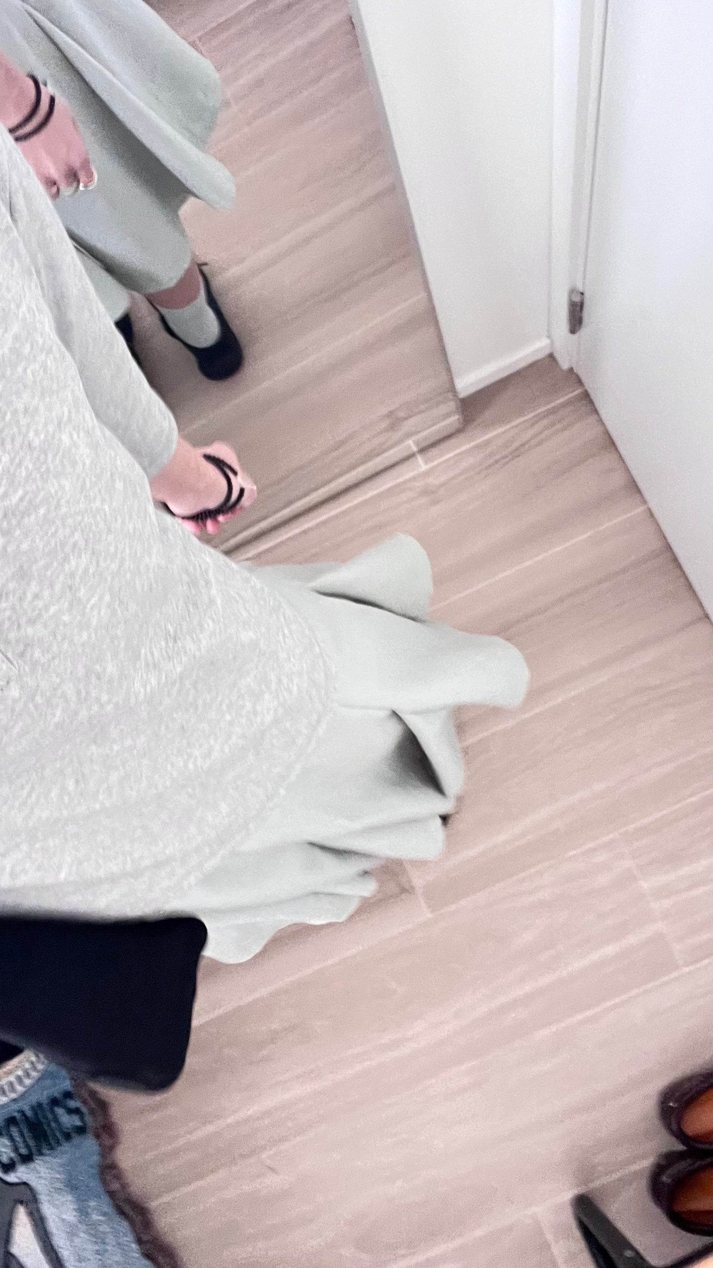 belle panelled flare midi skirt in mint (pre-order)