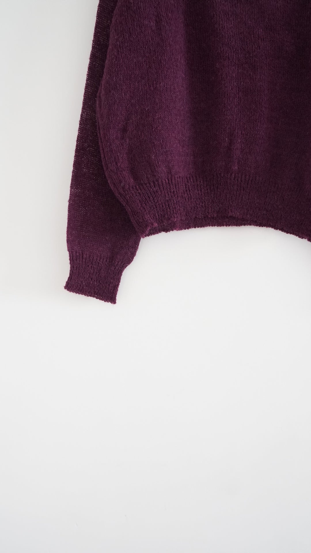 atelier light v-neck sweater in amarante (pre-order)