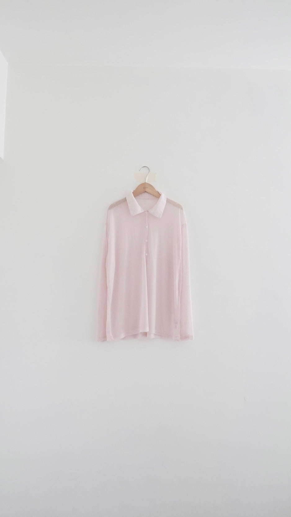 velor sheer polo shirt in pink (pre-order)