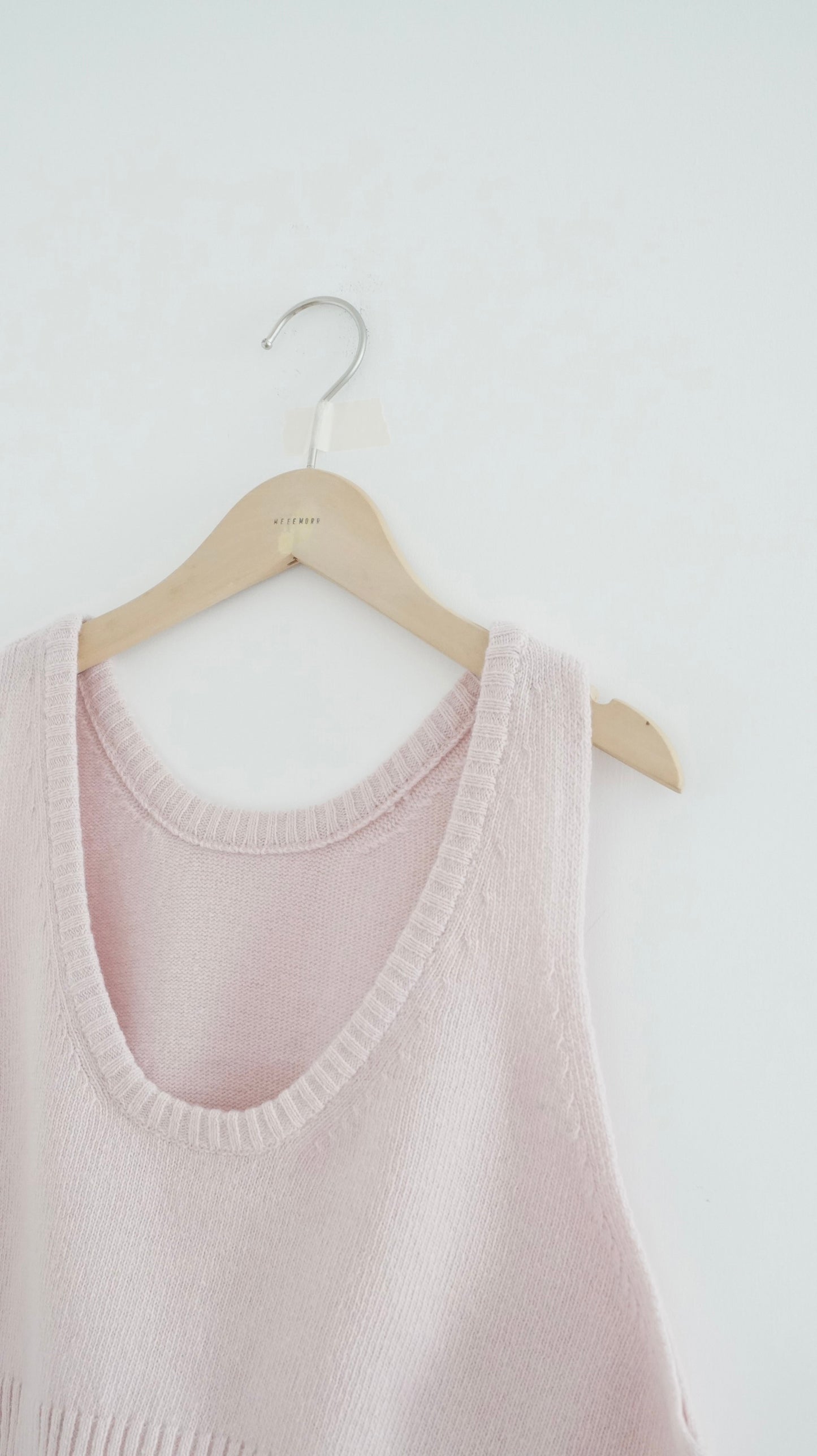 oversized knit vest in chalk pink ( pre-order )