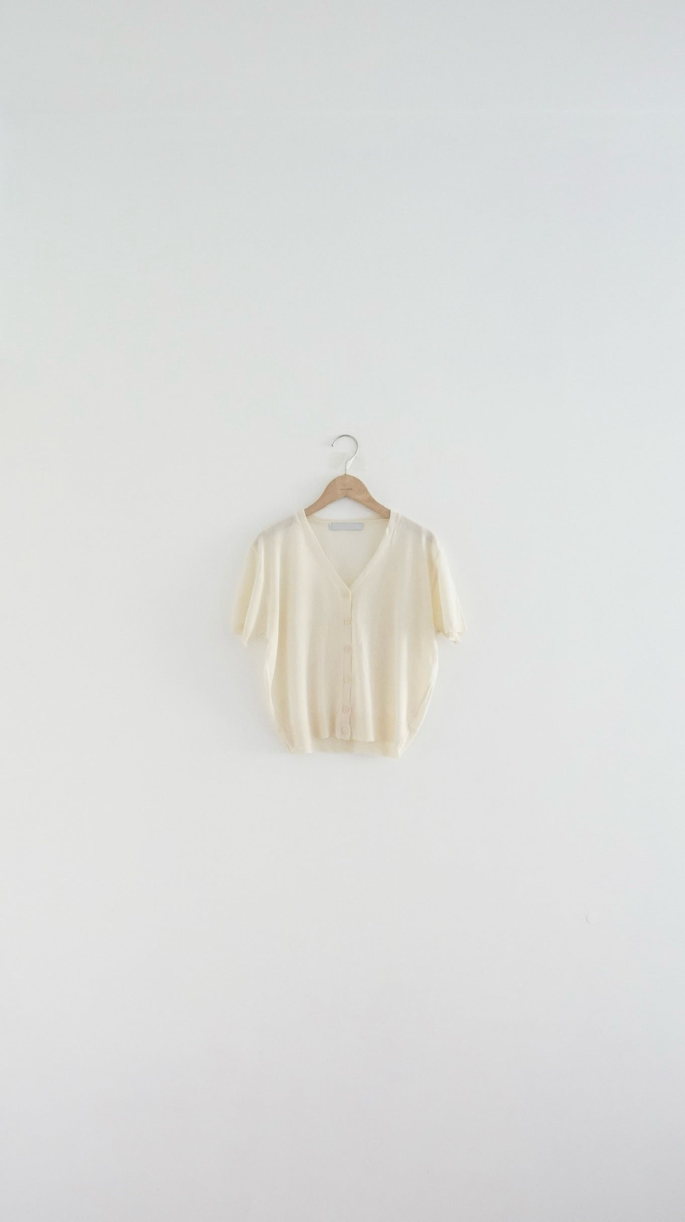 airy sheer v-neck short sleeve cardigan in butter
