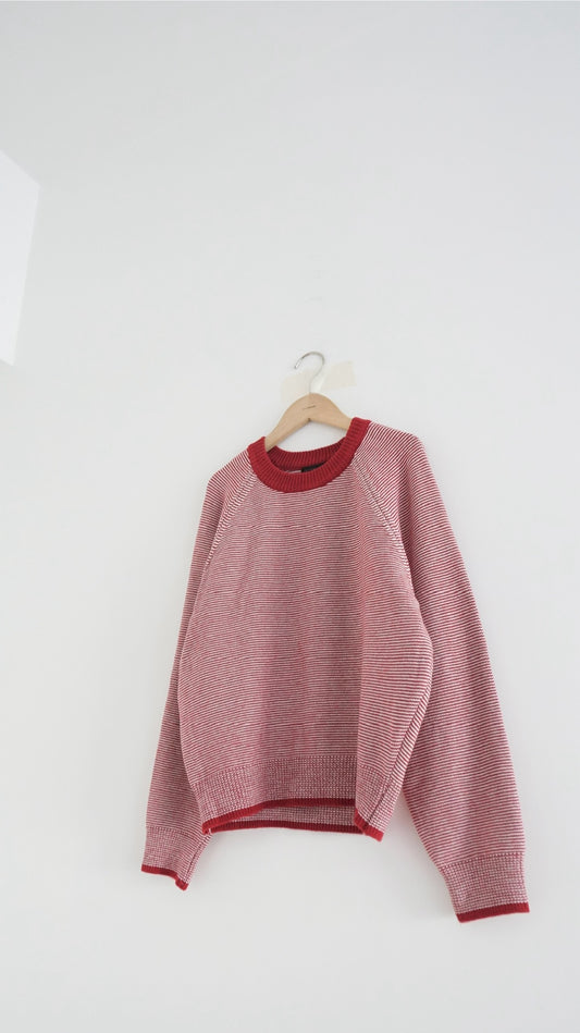 yoyogi fine stripe knit in red (pre-order)