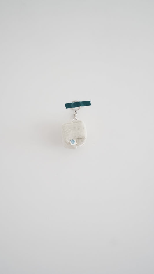 little cube pouch in openwork mint