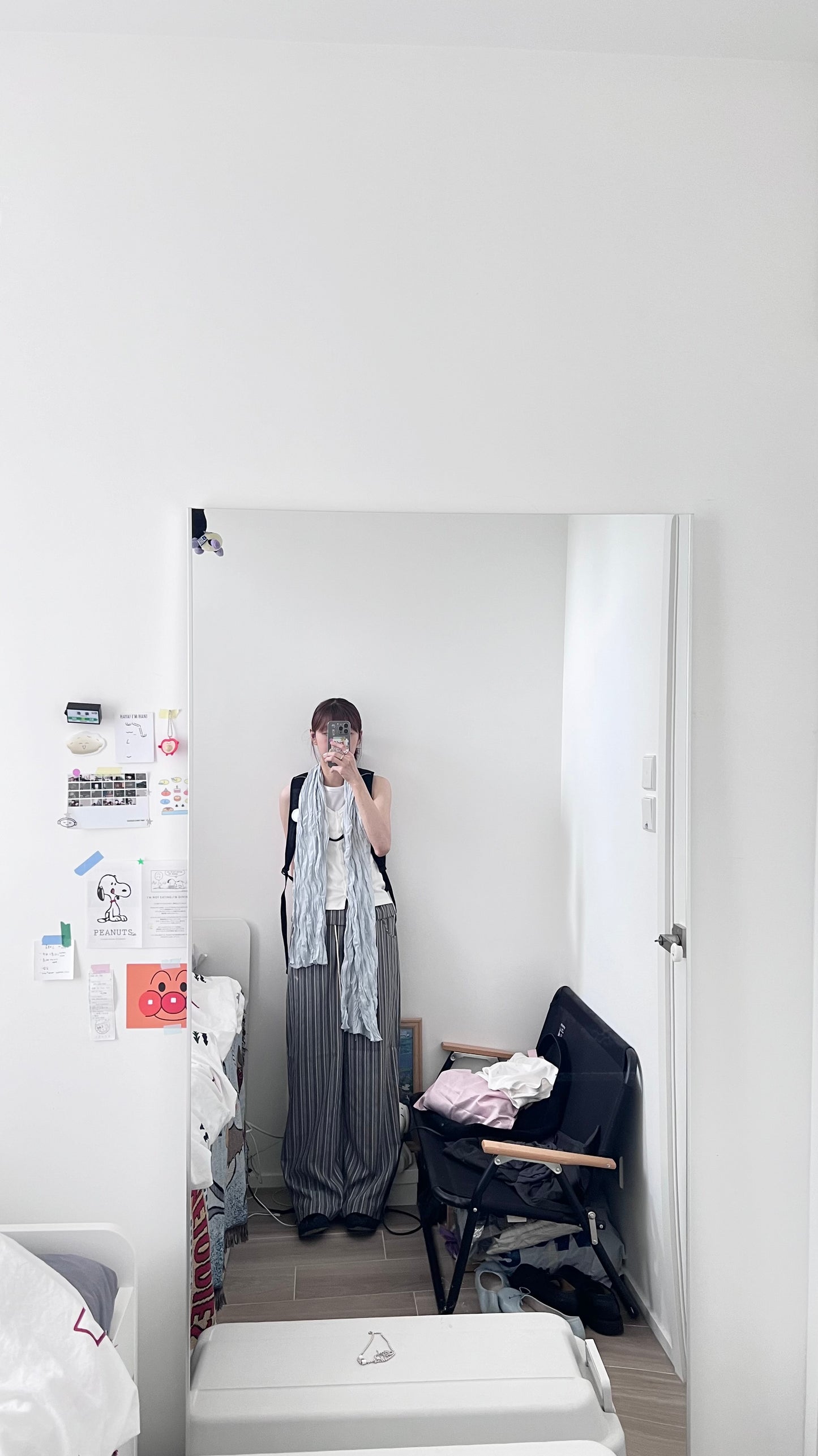 elan retro low waist striped pants in grey (pre-order)