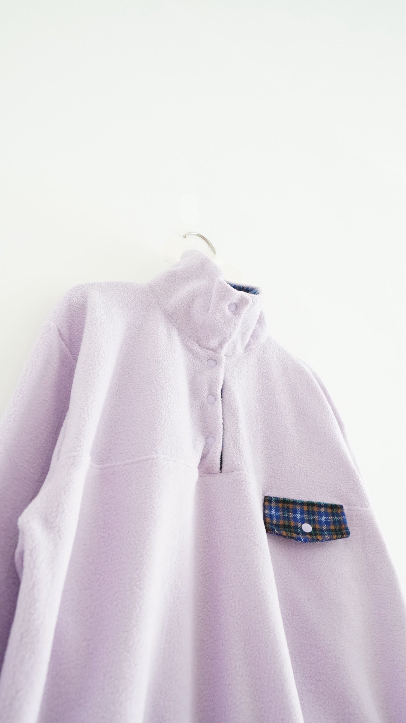 patchwork turtleneck sweater in grayish lavender (pre-order)