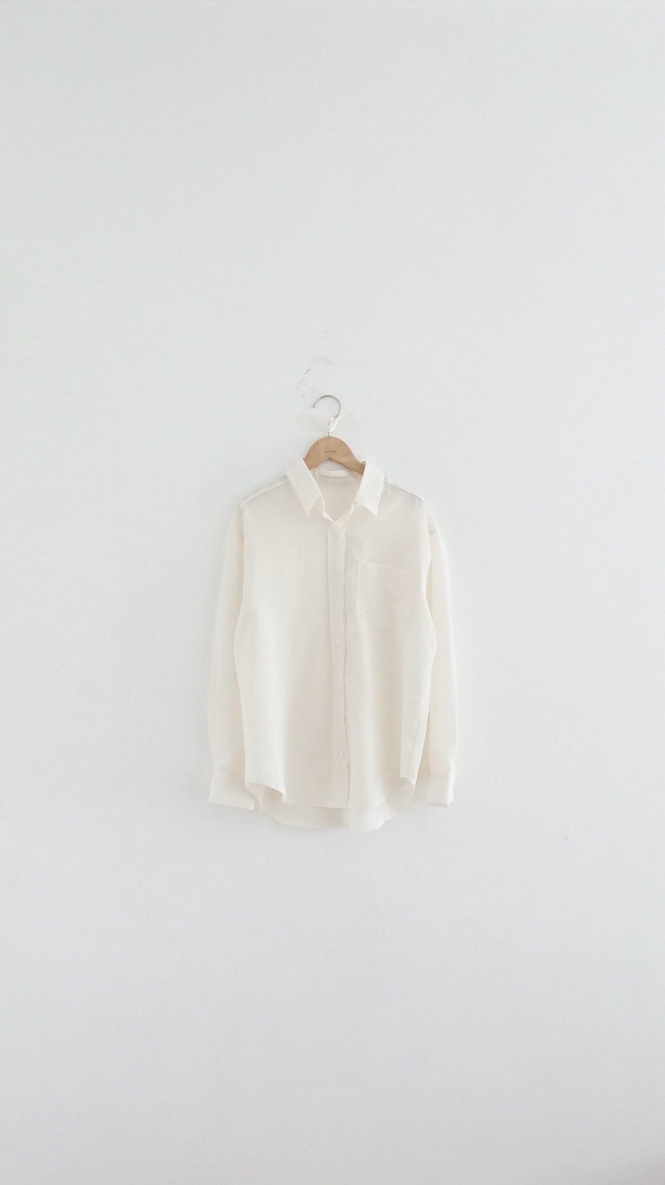 plain sheer shirt in ivory