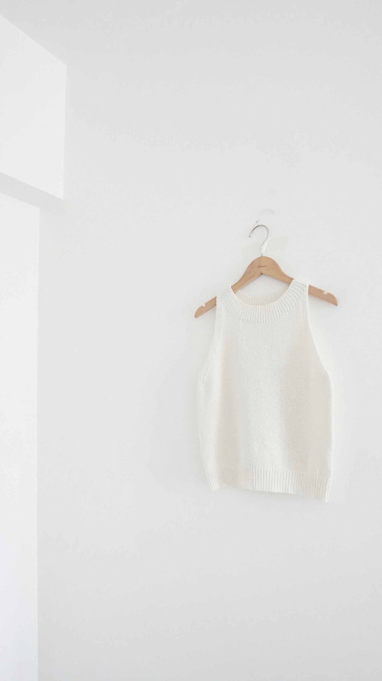 90s racer tank knit top in ivory (pre-order)