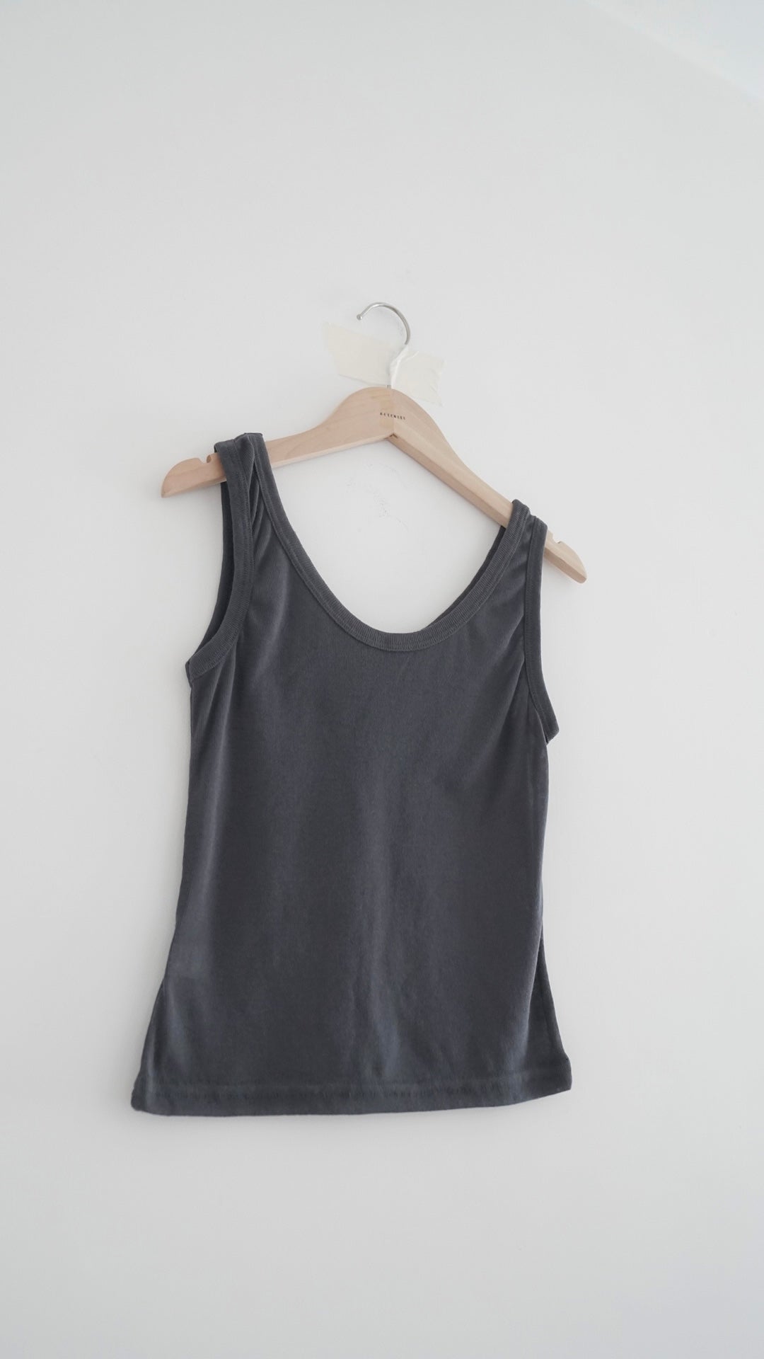 soufflé sheer layered tank top in charcoal (pre-order)