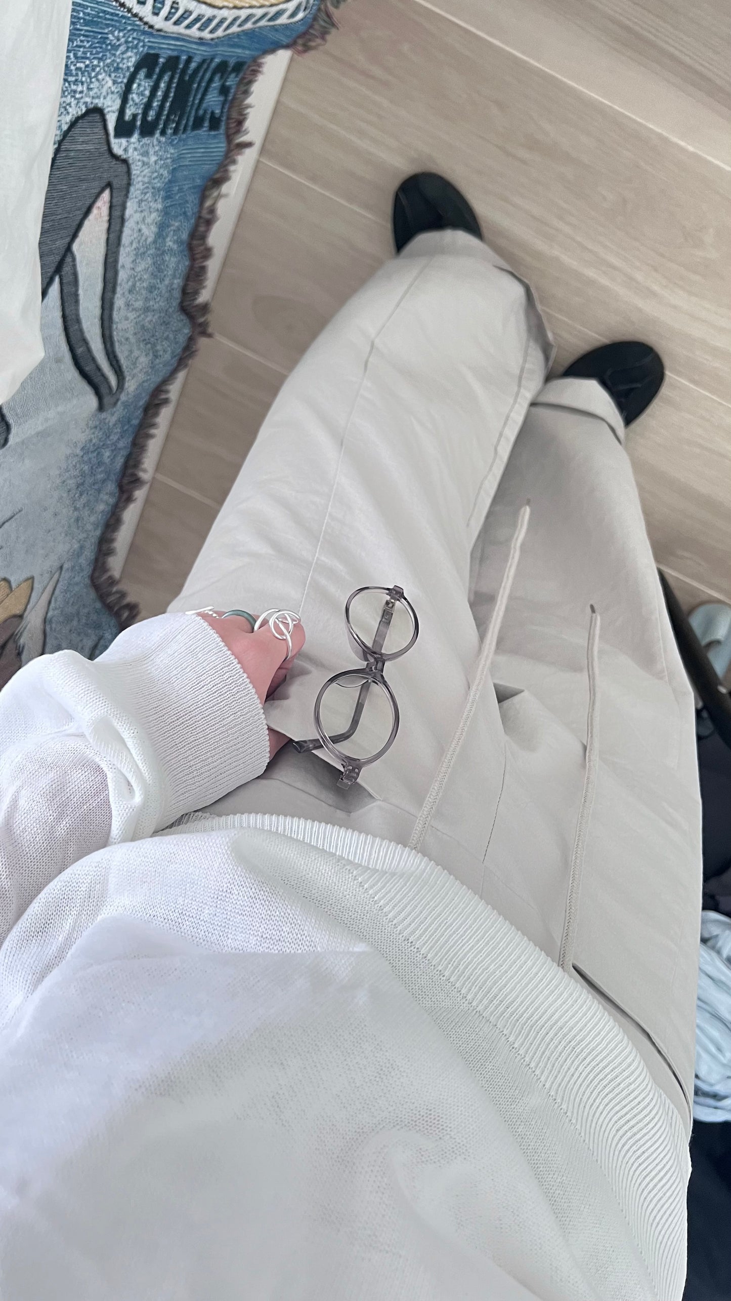 voss high end low waist vintage pants in grey (pre-order)