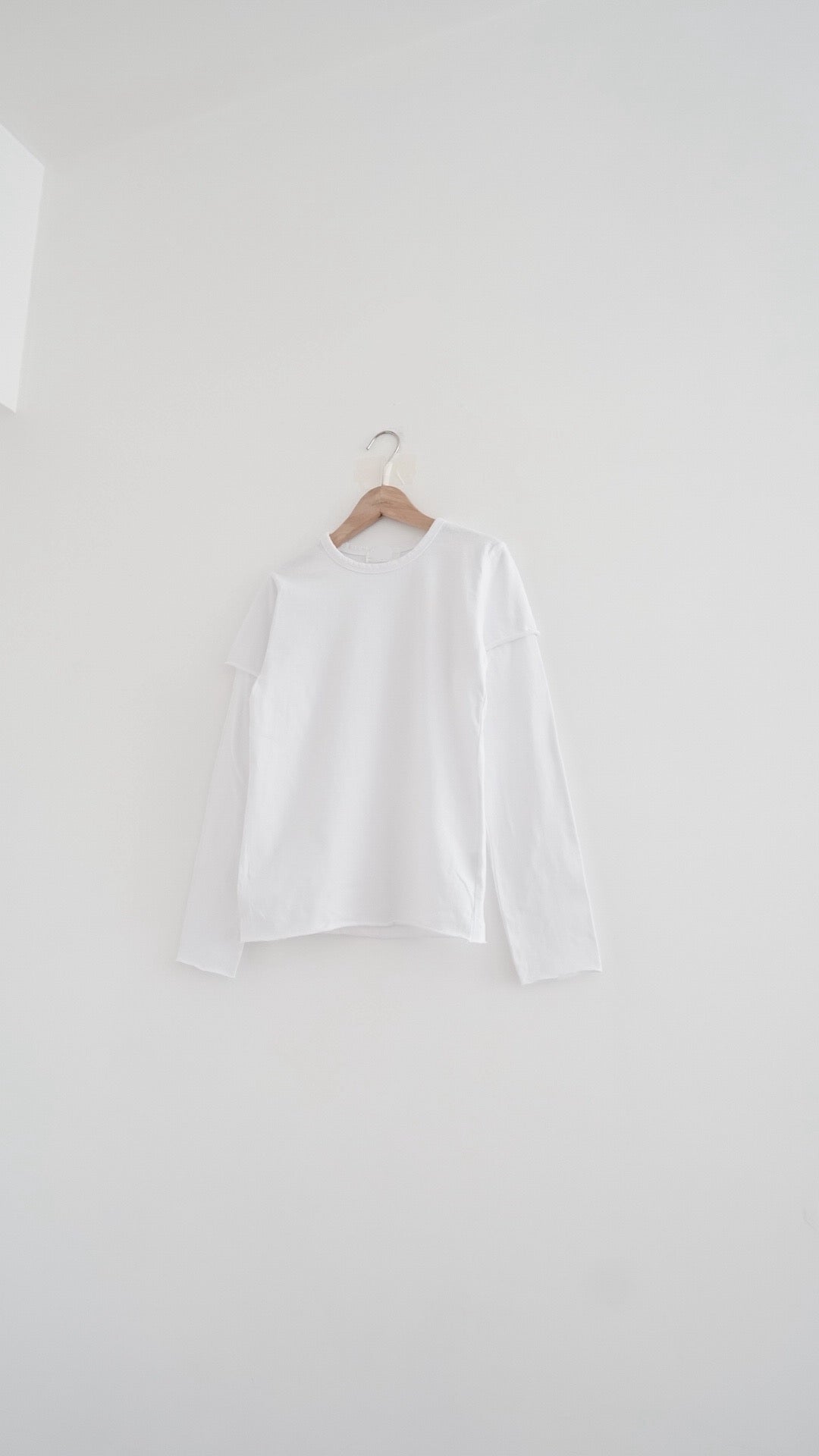 faye layered trim tee in white (pre-order)