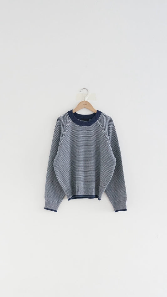 yoyogi fine stripe knit in navy (pre-order)
