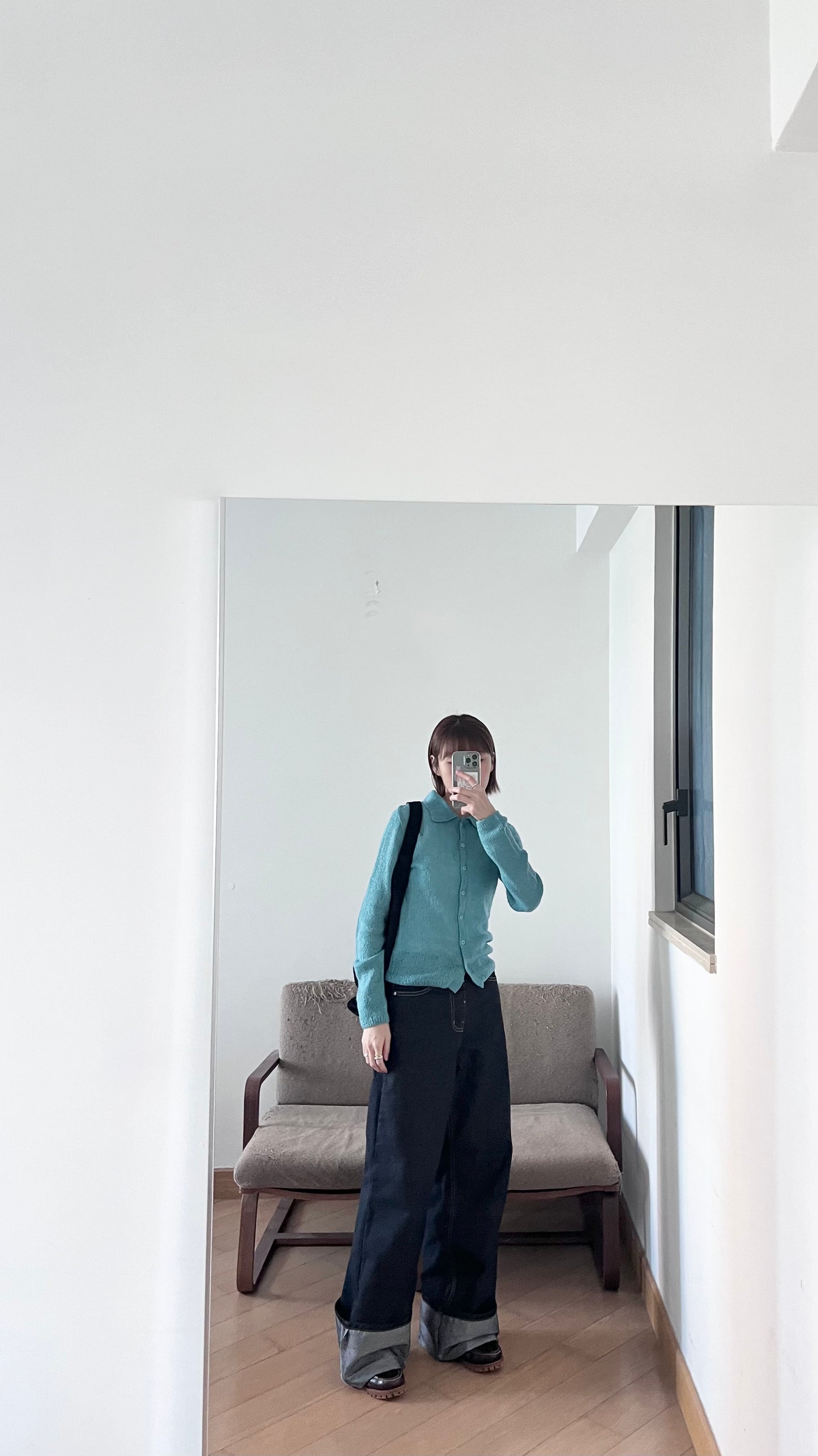 airy mohair shirt in calamine blue (pre-order)