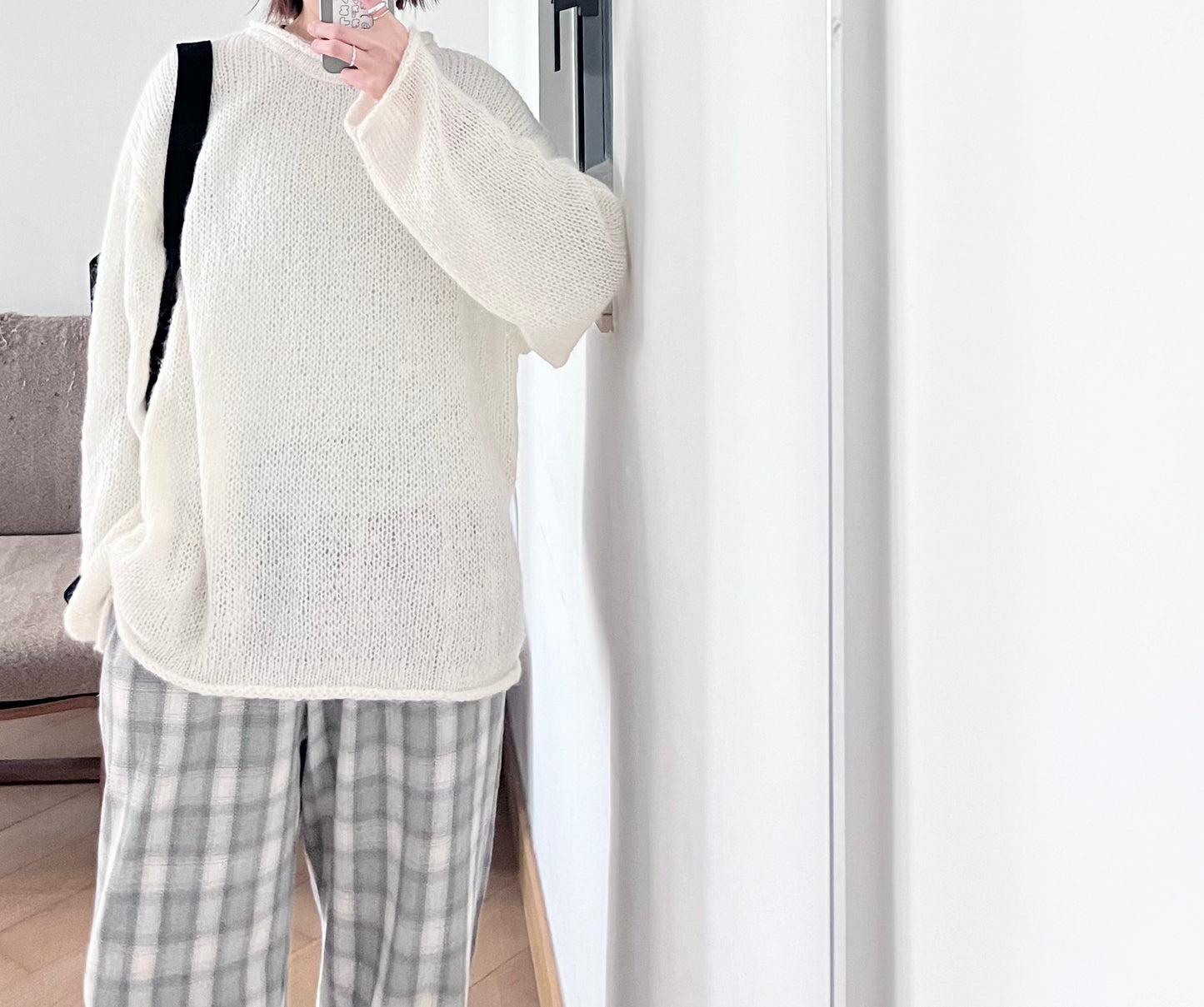 plaid lounge trousers in mint (pre-order)