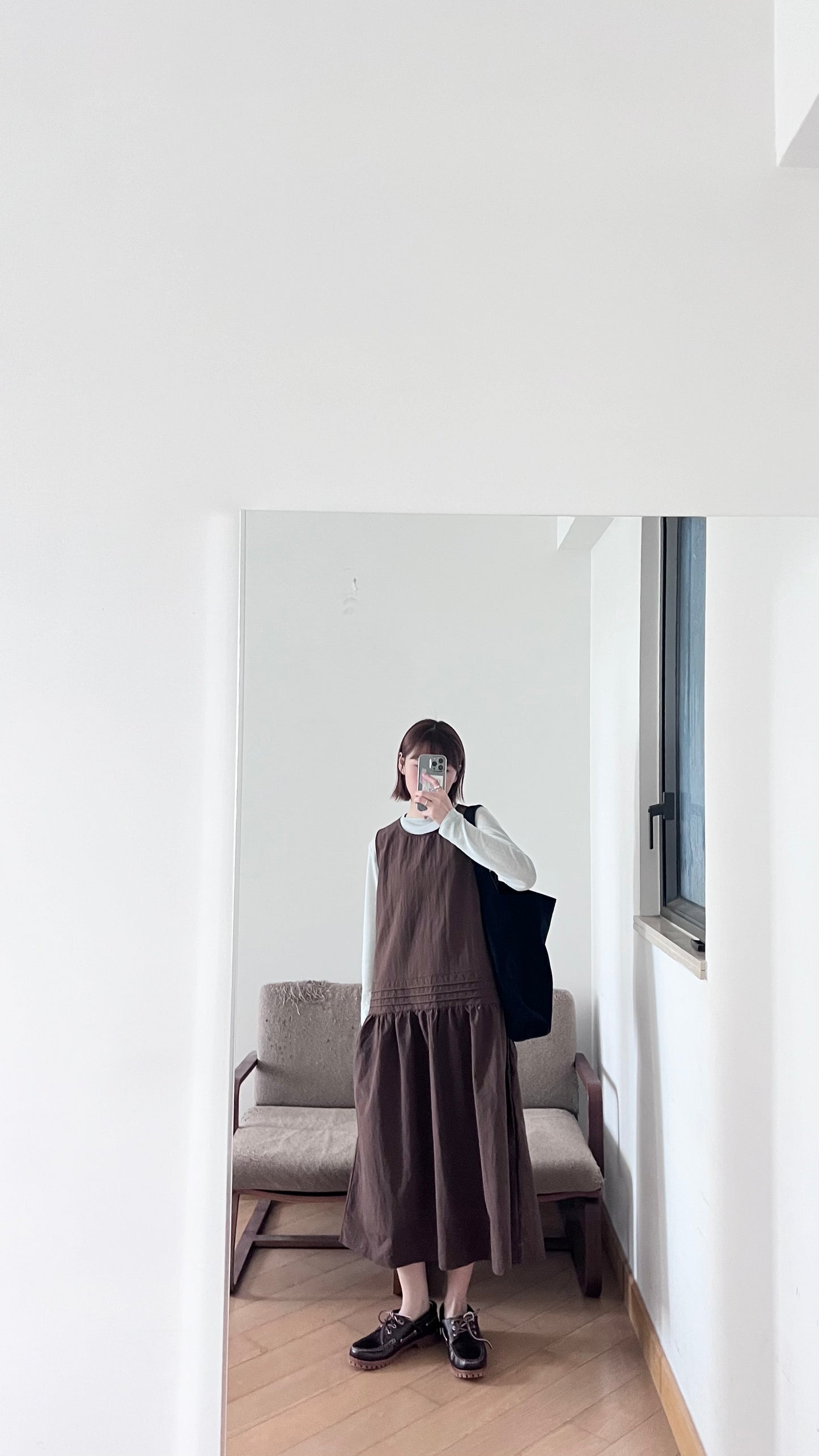pleatlow dress in brown ( pre-order )