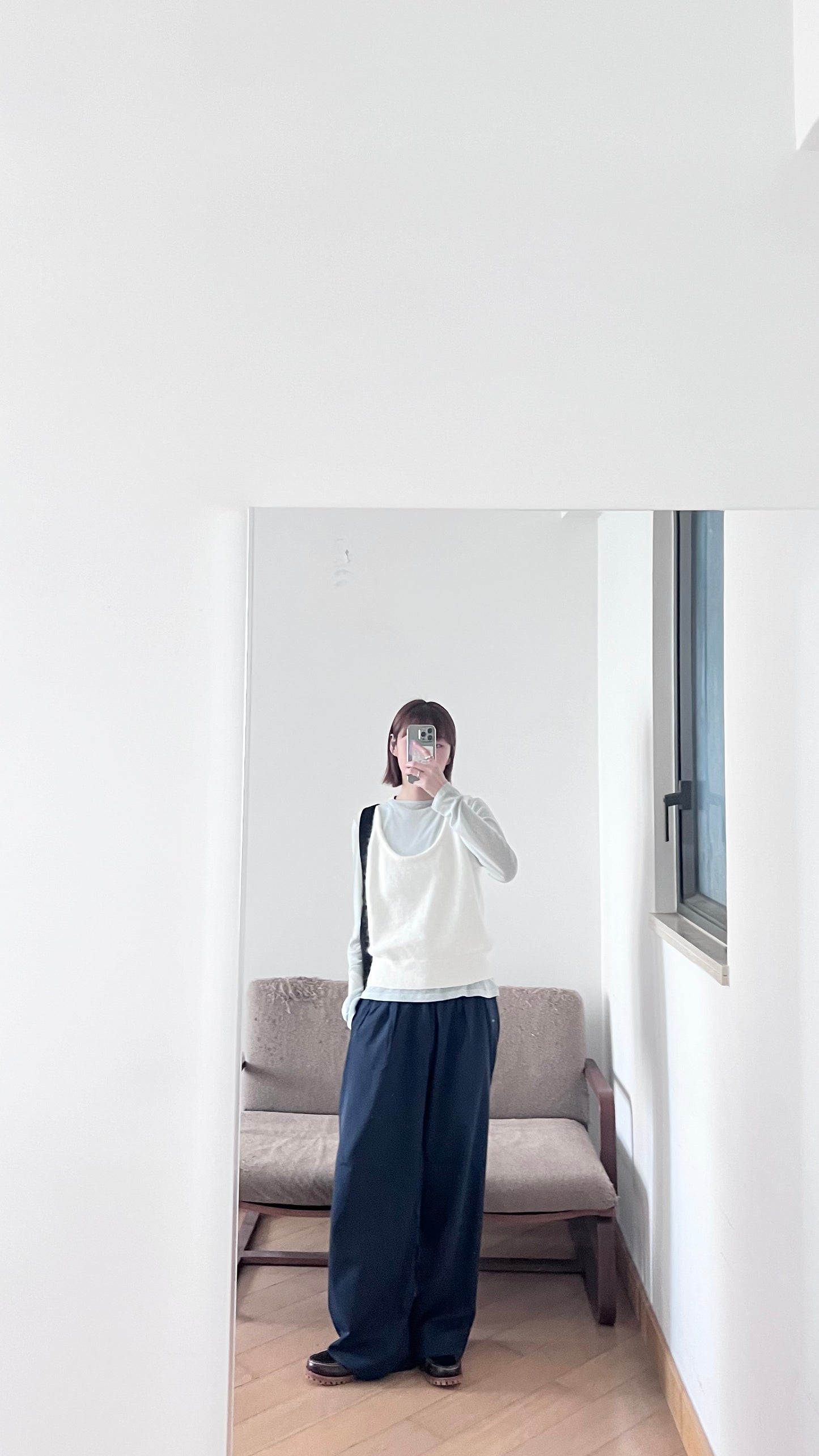 sheer silk top in baby-blue (pre-order)