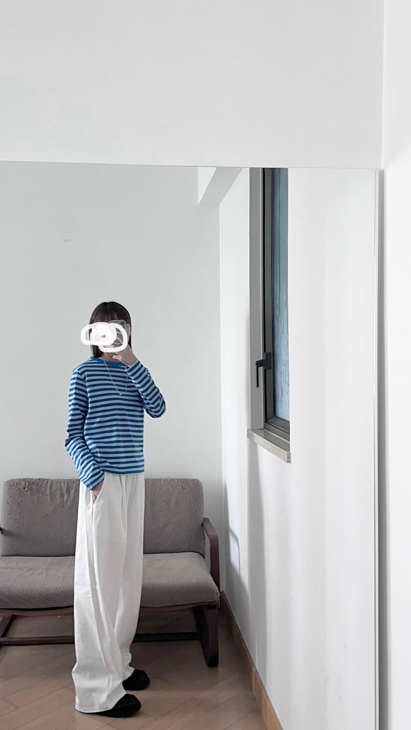 baggy cotton pants in white