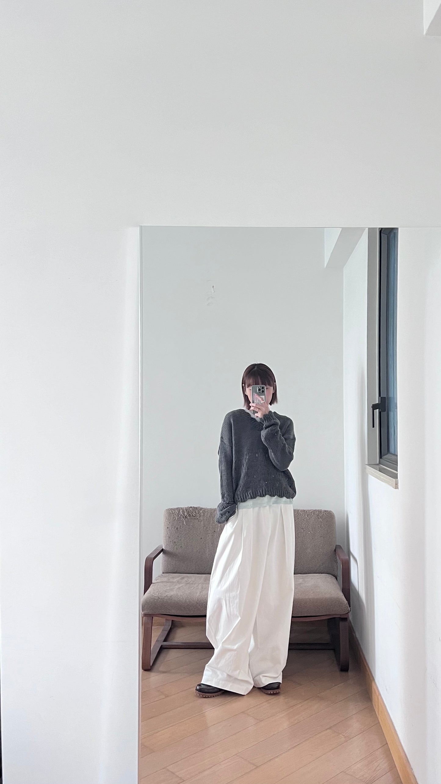 cocoon pleat trousers in white (pre-order)