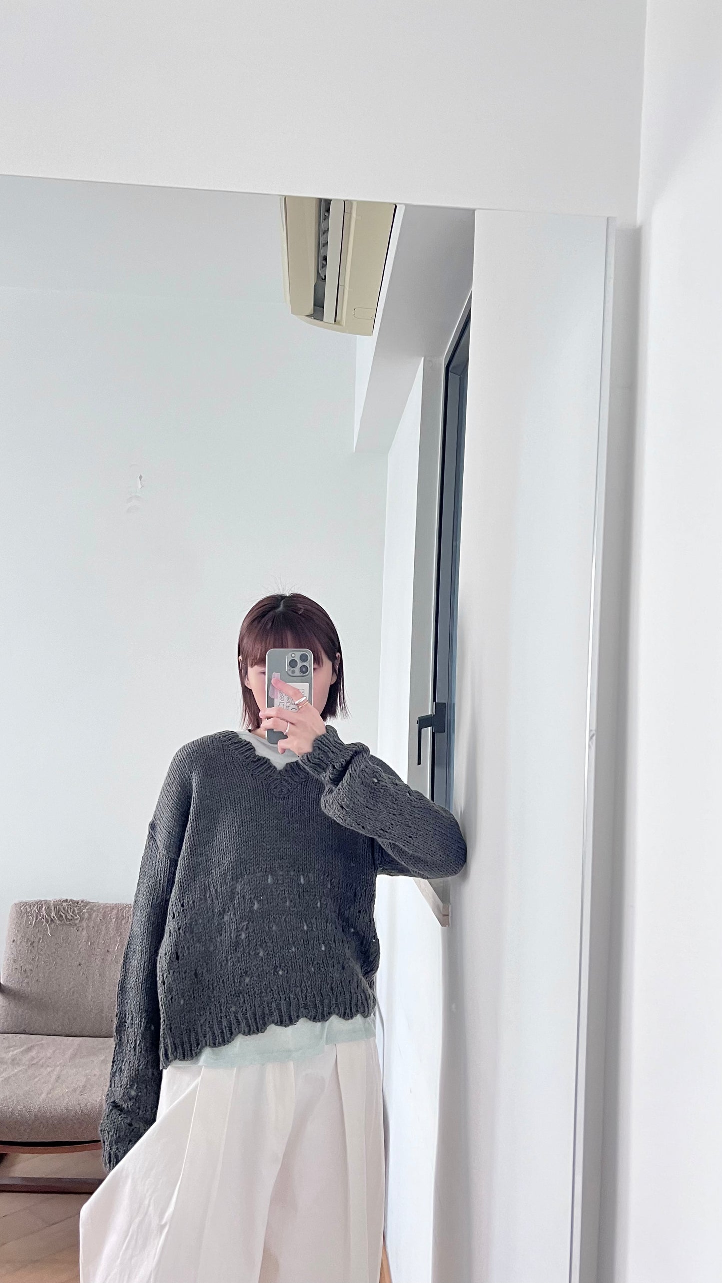 retro floral lace knit in charcoal (pre-order)